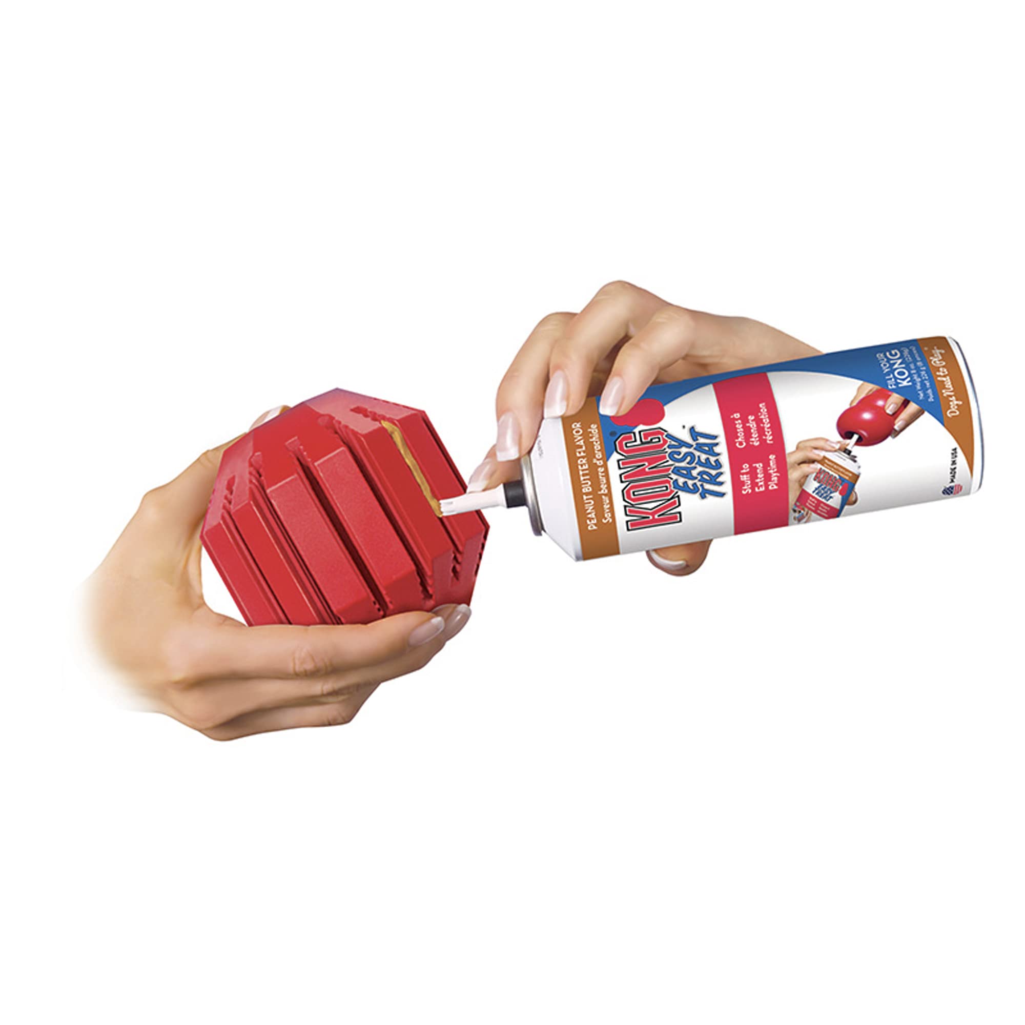 KONG Stuff-A-Ball Chew Toy for Large Dogs - Durable Red Rubber, Dental Health, Stuffable Treats - Model KS1
