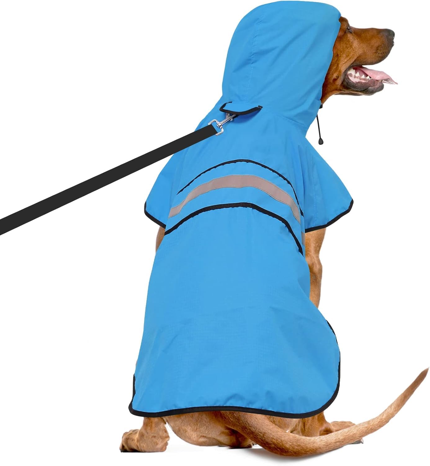 Ezierfy Dog Raincoat, Reflective Waterproof Hooded Pet Rain Jacket, Lightweight Dog Slicker Poncho With Leash Hole For Large Dog