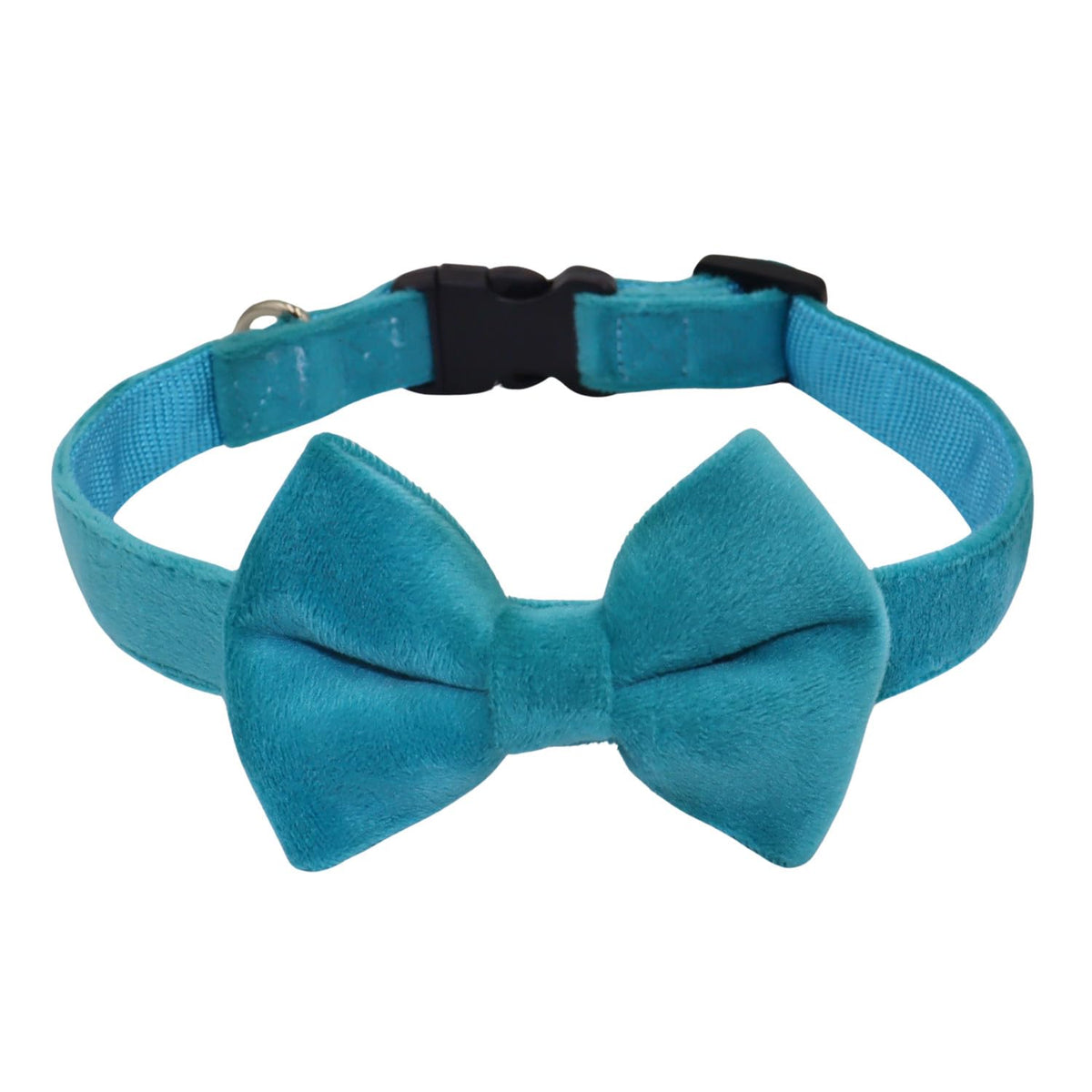 Wdpaws Dog Collar With Bowtie Soft Velvet Material With Quick Release Buckle For Large Dogs (Blue, L)