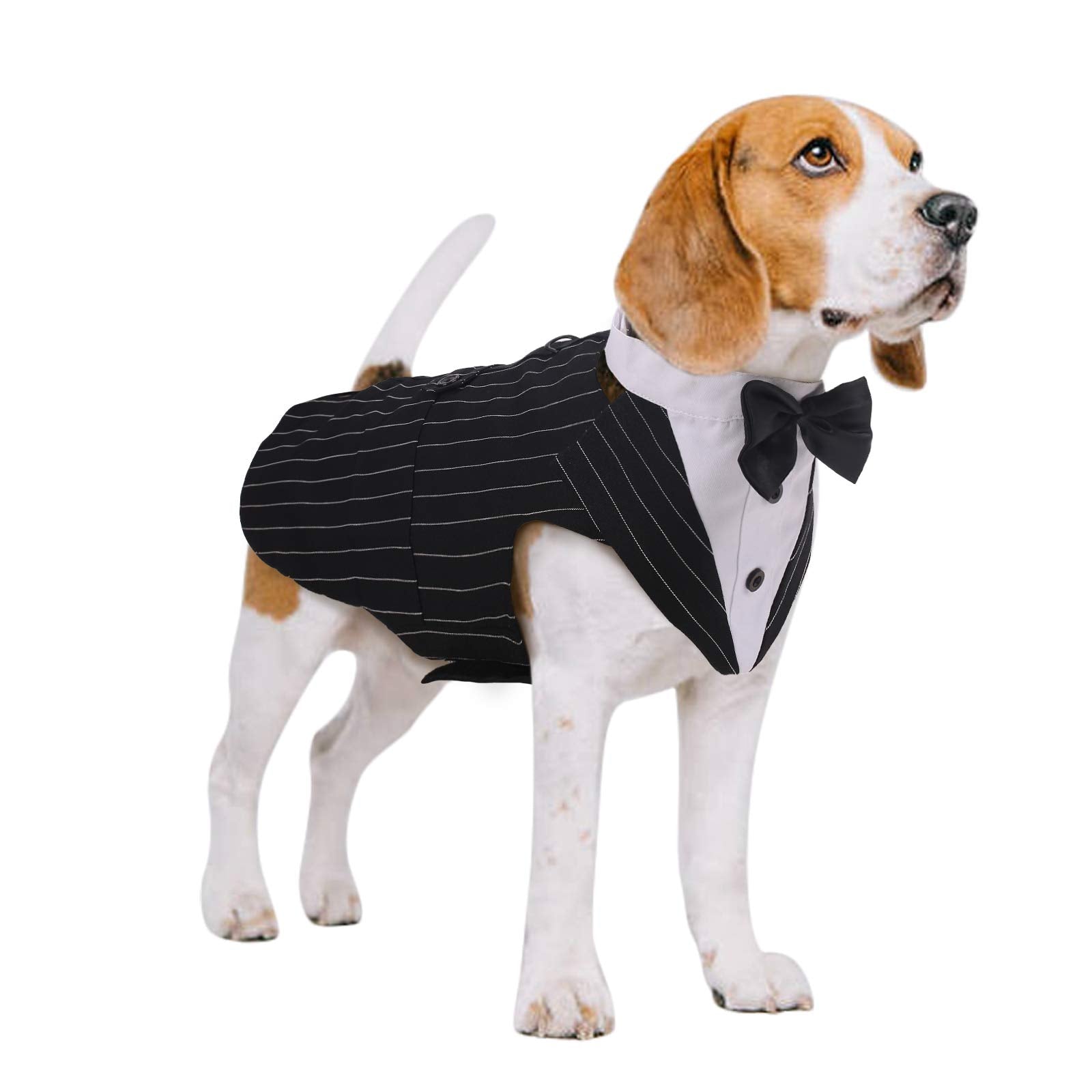 Kuoser Dog Tuxedo Dog Suit And Bandana Set, Dogs Tuxedo Wedding Party Suit, Dog Prince Wedding Bow Tie Shirt Formal Dog Wedding Attire For Large And Medium Dogs Golden Retriever Samo Bulldogs
