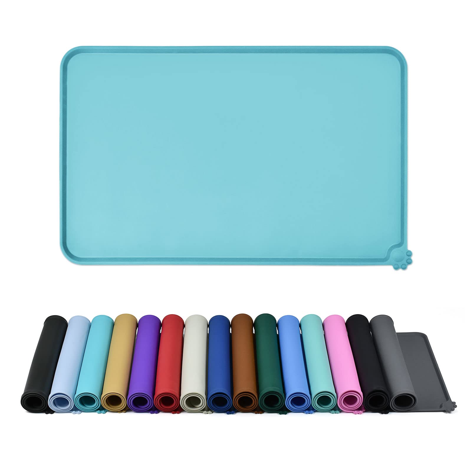 Reopet Waterproof Pet Feeding Mat With High Raised Edges, Heavier And Thicker Placemats For Cat Dog Water Bowl With Bpa Free, Do