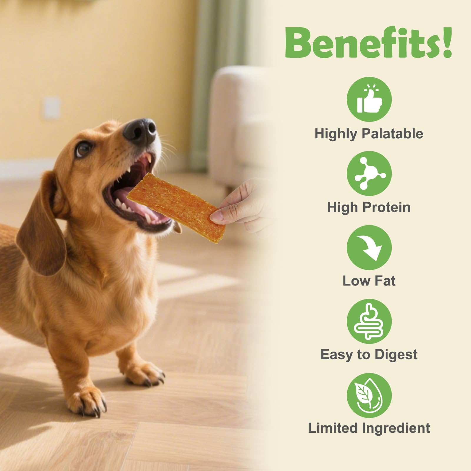 MON2SUN Dog Treats Chicken Jerky Pumpkin Flavor, Rawhide-Free, Gluten-Free, Healthy Jerky Snacks for Small Dogs, 10.6 oz