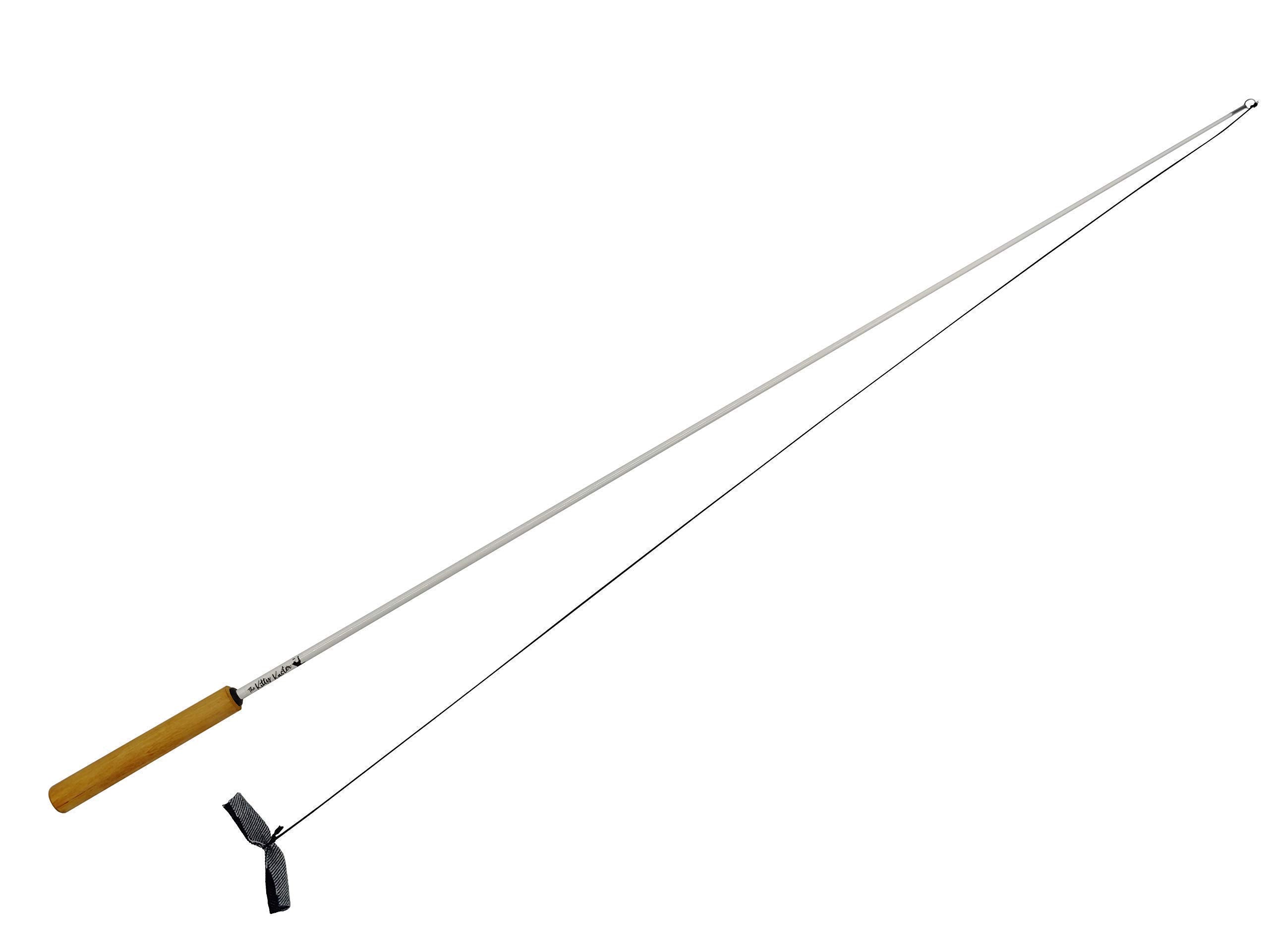 Kitty Kaster Premium Cat Toy Exerciser Fishing Pole 39 Inch Safe For Cats Cat Wand Kitty Tease Casting Toy