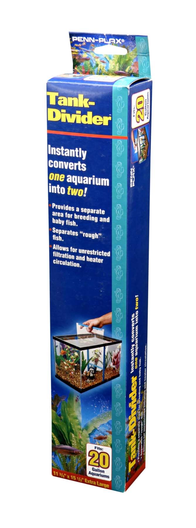 Penn-Plax Extra Large Tank-Divider - Keep Fish Separated In One Tank - Perfect For 20 Gallon Aquariums