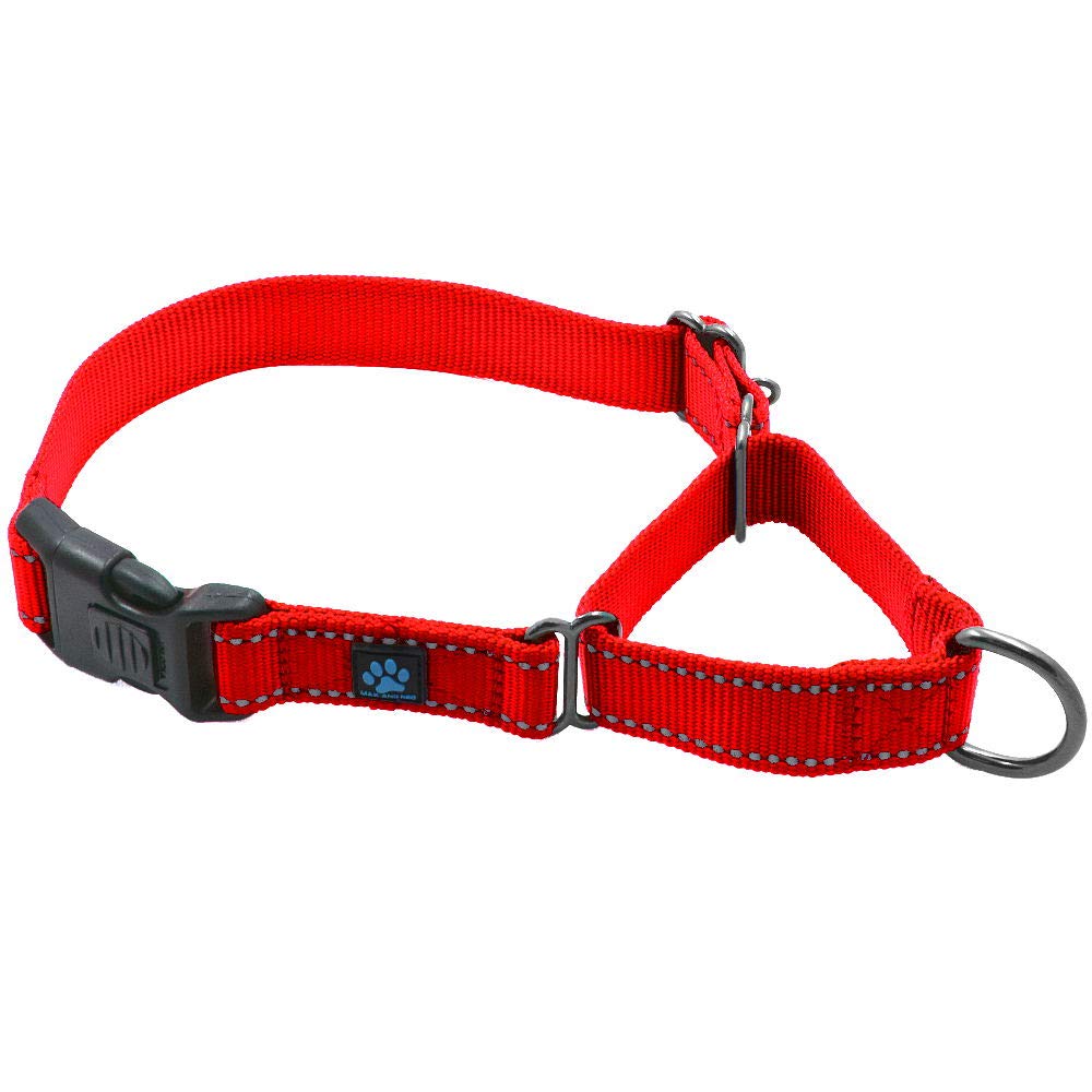 Max And Neo Nylon Martingale Collar - We Donate A Collar To A Dog Rescue For Every Collar Sold (Large, Red)