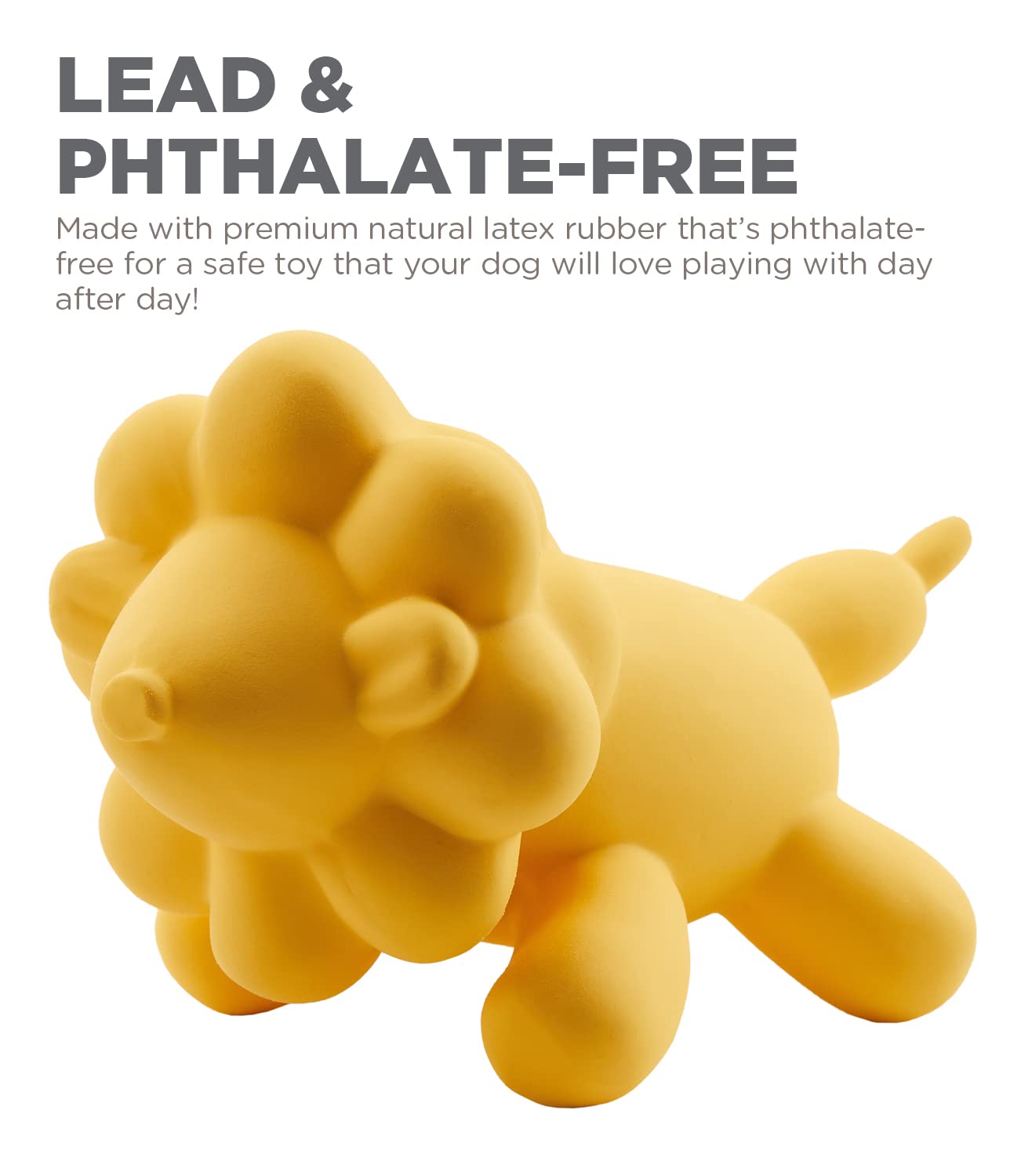 Outward Hound By Charming Pet Latex Rubber Balloon Lion Squeaky Dog Toy, Large