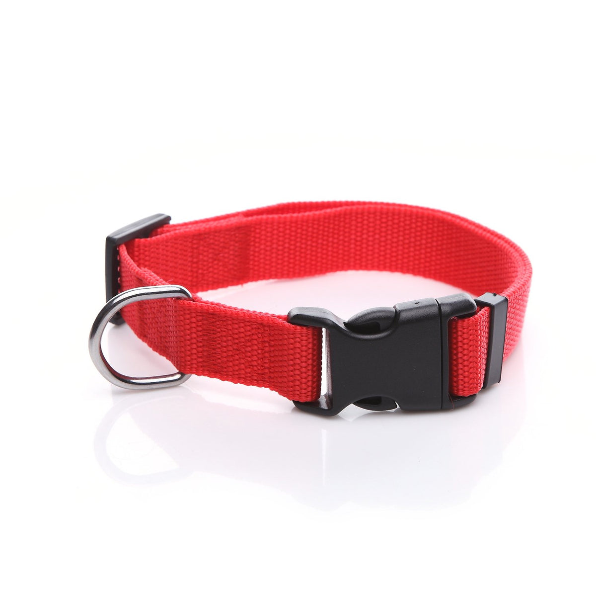 Adjustable Nylon Dog Collar, Durable Pet Collar 1 Inch 3/4 Inch 5/8 Inch Wide, For Large Medium Small Dogs(5/8 Inch, Red)