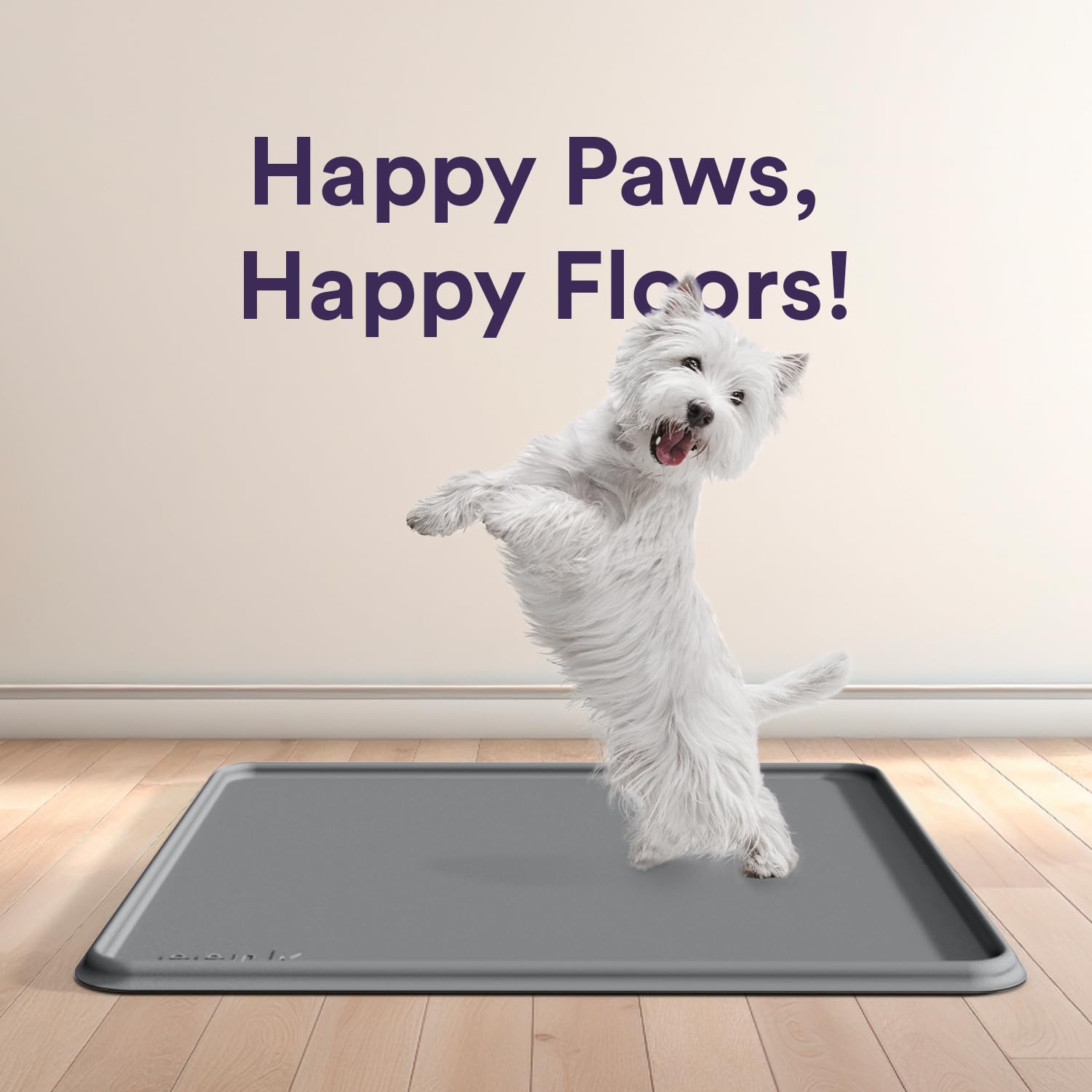 Pee Pad Tray Holder for Dogs - Fits Up to 25 x 25 in. Square Potty Training Pads No Spill Raised Lip High Edge Silicone Mat, Ext