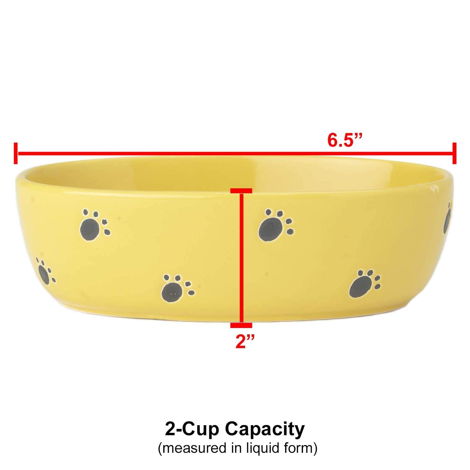 Petrageous 10300 Silly Kitty Oval Dishwasher-Safe Stoneware Cat Bowl 6.5-Inch Long 4-Inch Wide 2-Inch Tall 2-Cups Capacity For S