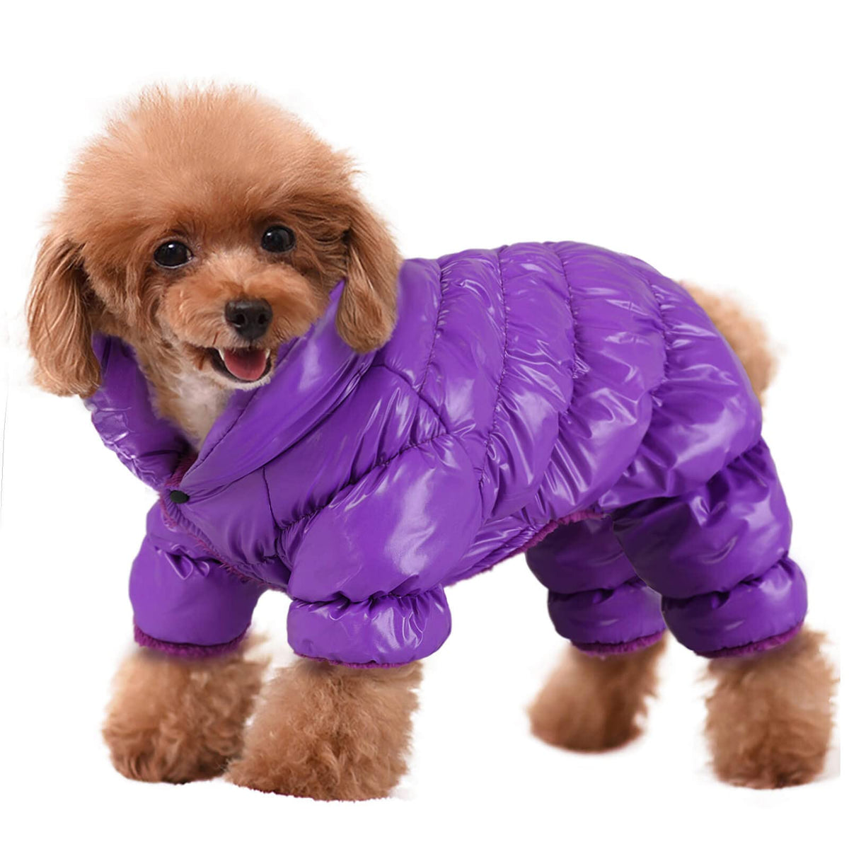 Aofitee Dog Coat, Waterproof Dog Jacket For Winter, Fullbody Dog Coats Snowsuit, Windproof Puppy Down Jacket Puffer Coat, Fleece Winter Vest For Dogs, Cold Weather Dog Coats For Small Dogs, Purple Xl