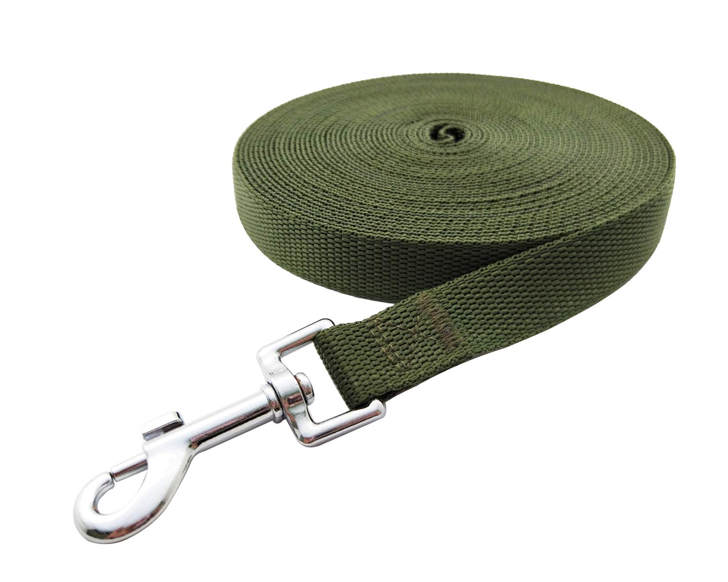 Nylon Training Dog Leash For Small Medium Large Dogs, 15Ft 20Ft 30Ft 50Ft Long Leash Dog/Puppy Lead For Obedience Recall Training, Camping (1' X 50Ft, Green)