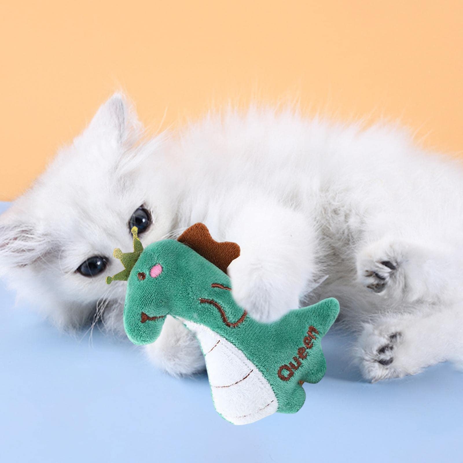 Ujeavette 2 Pieces Cat Catnip Toy Gift Kitten Interactive Plush Toy Chewing Toy