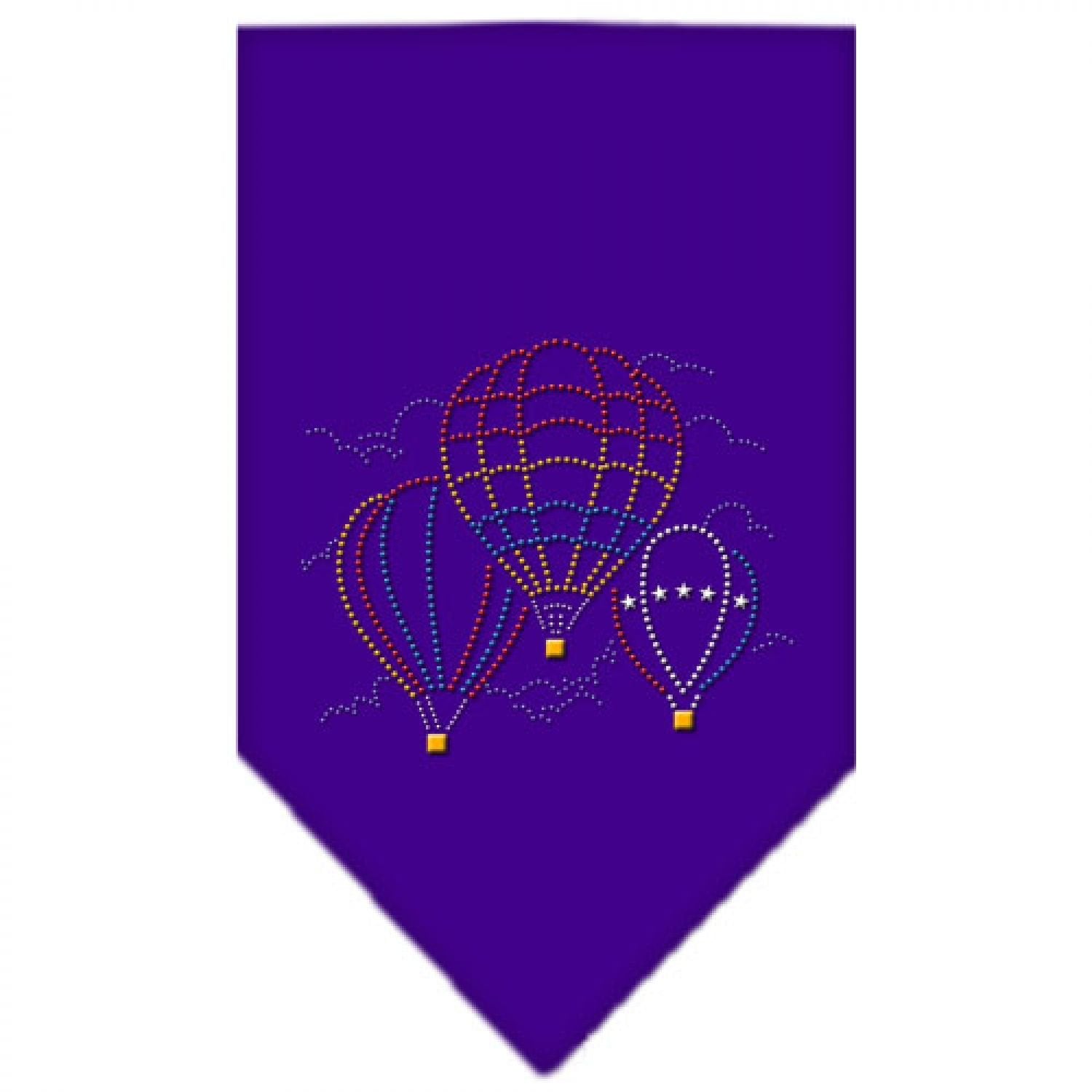 Mirage Pet Products Hot Air Balloons Rhinestone Bandana, Small, Purple