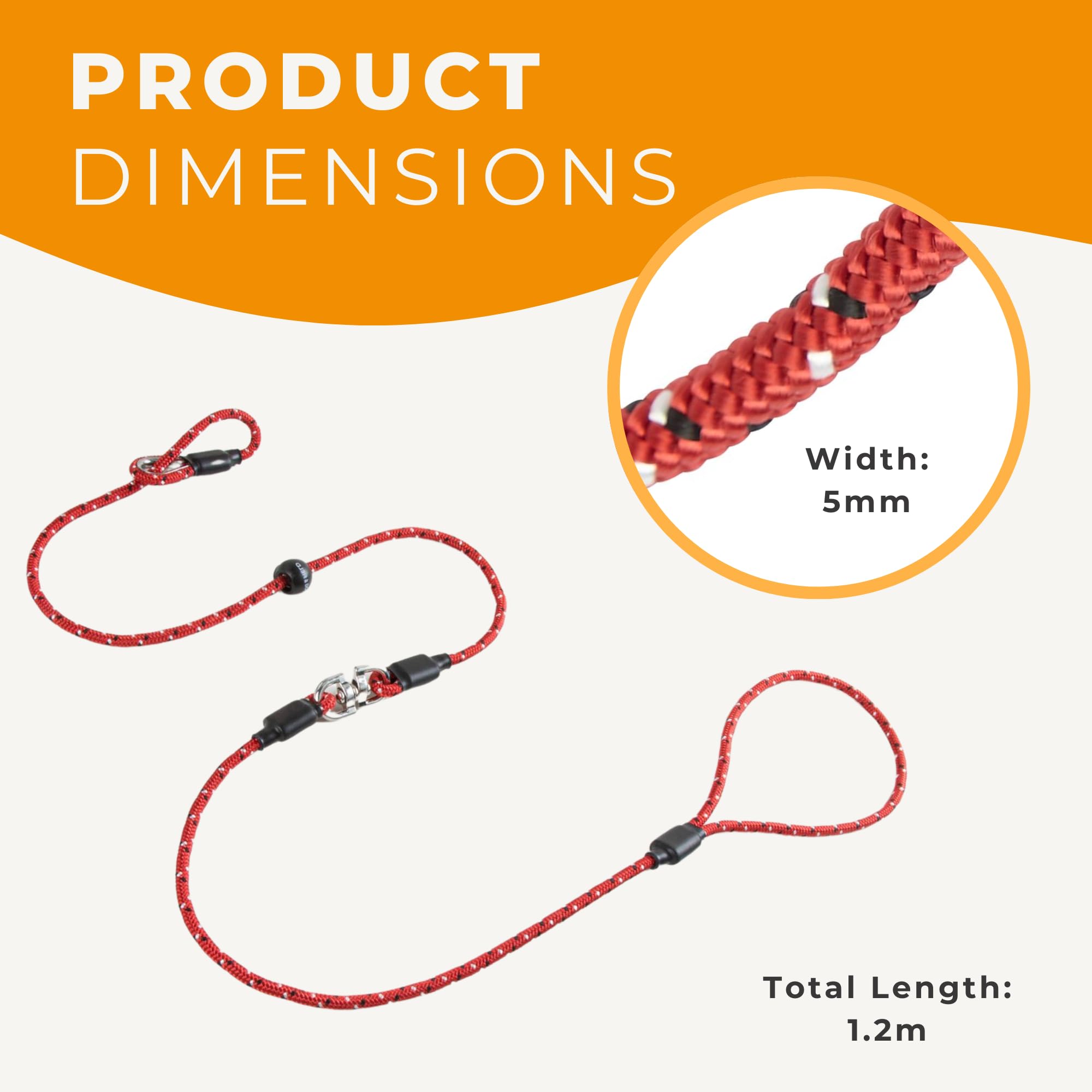 Dog & Field Trial Pro Slip Lead - Professional Gundog Slip Lead & Anti Tangle Swivel Leads (Swivel - Red)