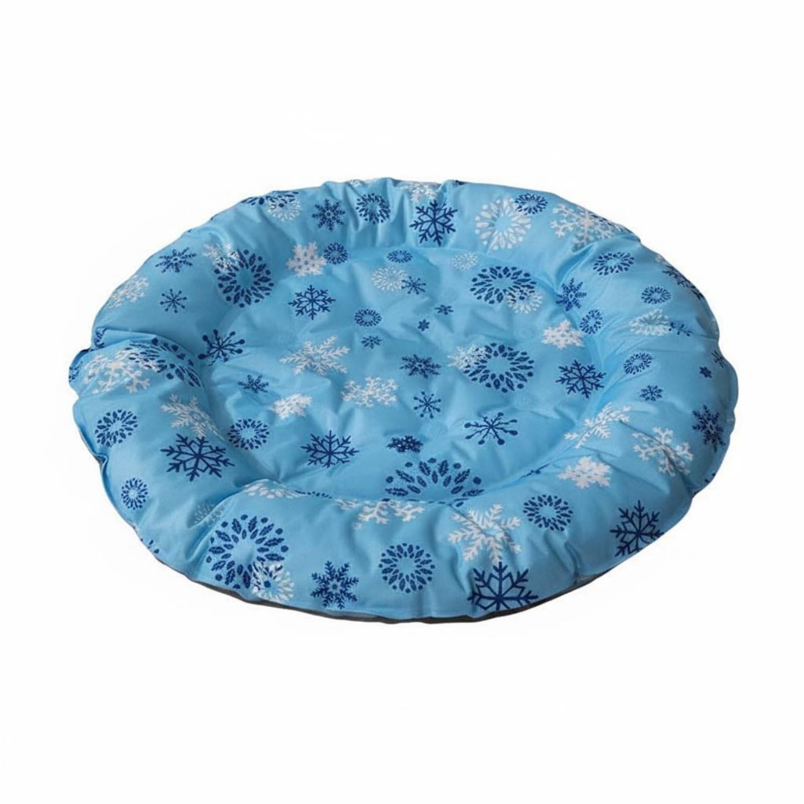 Merishopp Round Cooling Pet Bed Summer Use Feline Cooling Mat Soft Padded Rim for Hot Weather, Blue, L | Pet Supplies | Small An