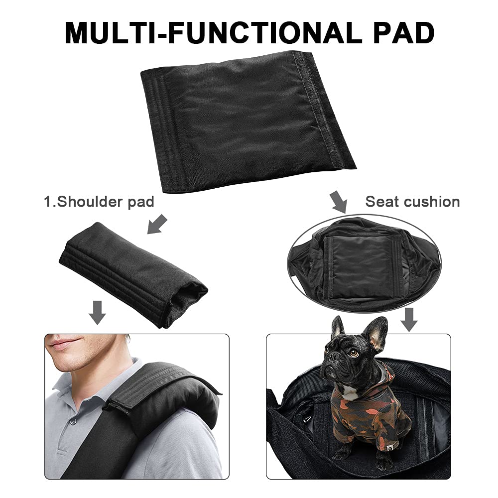 Tomkas Small Dog Sling Carrier - Zipper Pocket & Adjustable Strap & Zip Pocket - For 8 - 15 Lbs Pets(Black)Pupppy