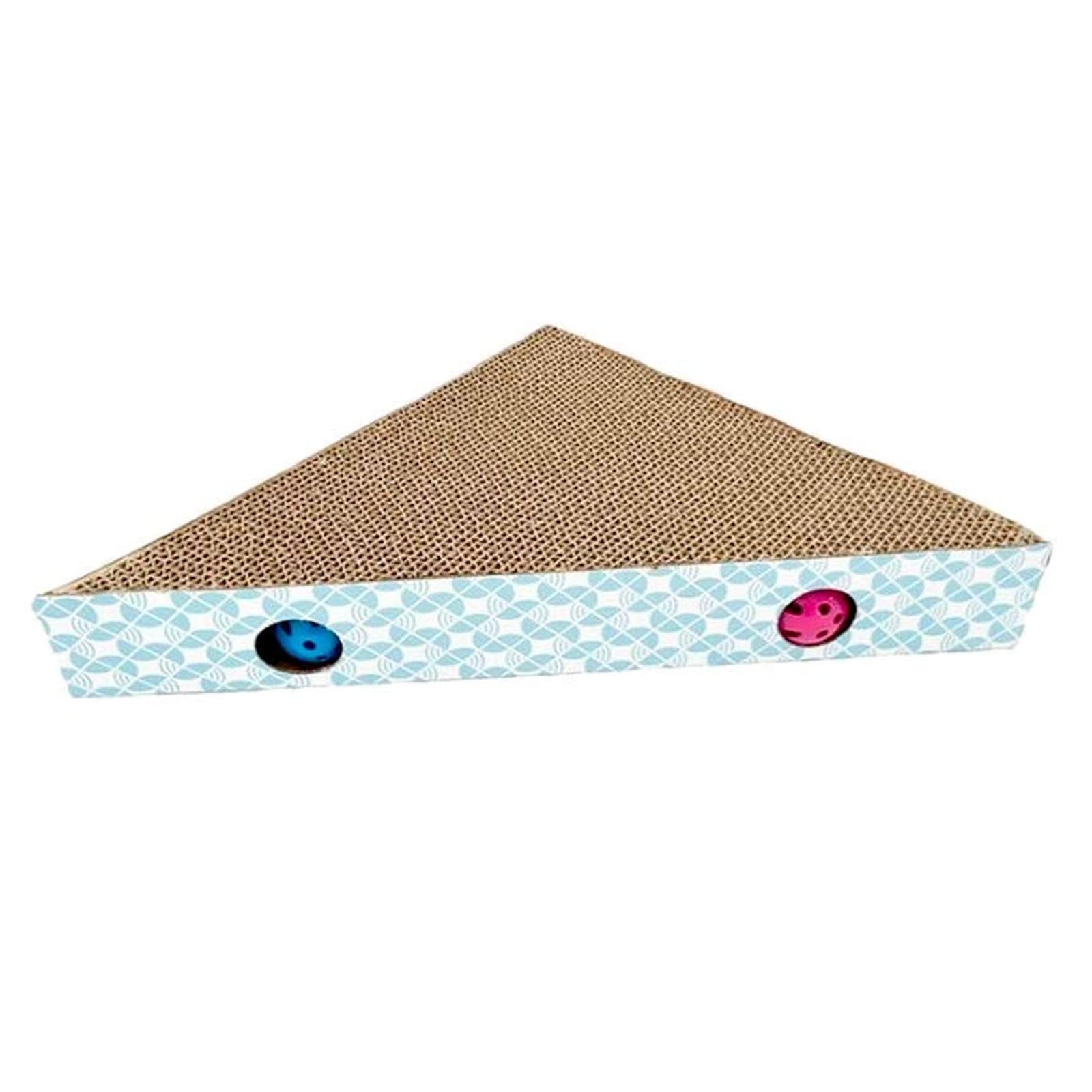 Emily Pets EcoFriendly Cat Scratch Board Corrugated Paper Brown Cardboard Game Box With Bell Ball Toy (Brown)