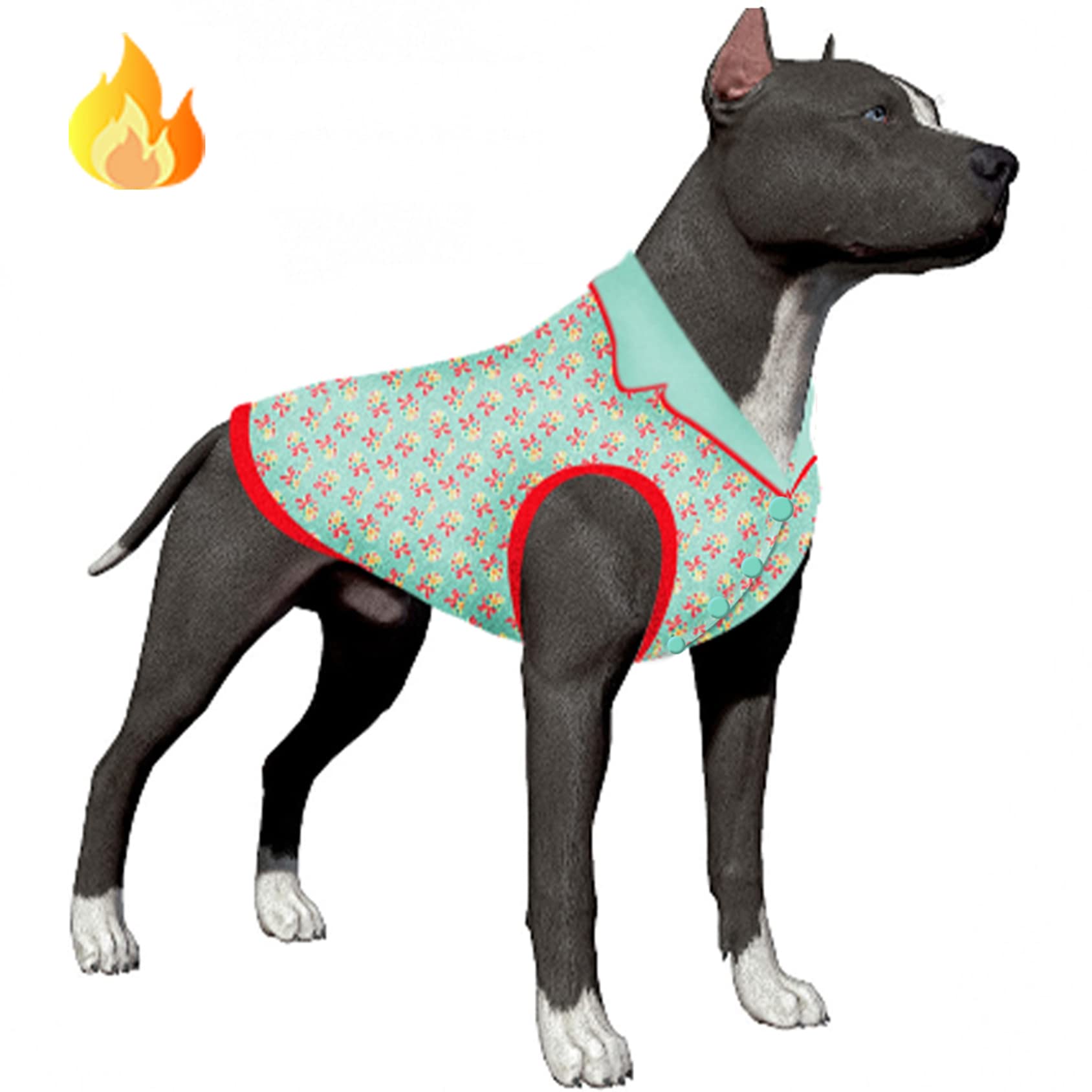 Lovinpet Labrador Dog Sweater: Skin-Friendly, Vintage Happy Songbird Prints, Warm Dog Coat For Large Breeds, 2Xl