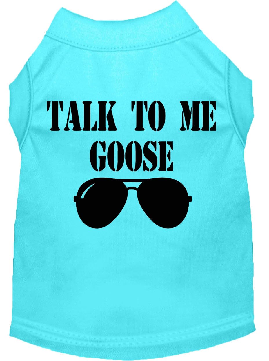 Pet Dog & Cat Shirt Screen Printed, &quot;Talk To Me Goose&quot; Aqua L
