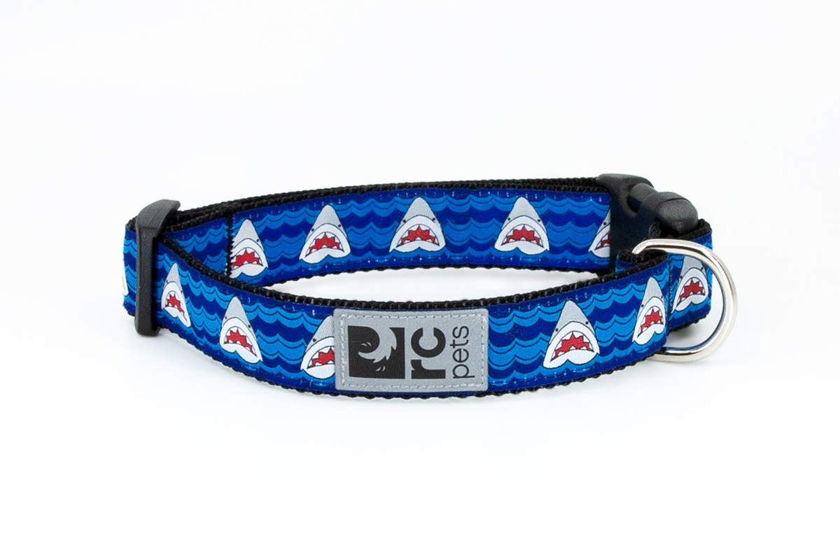 Rc Pets 1 Inch Adjustable Dog Clip Collar, Large, Shark Attack