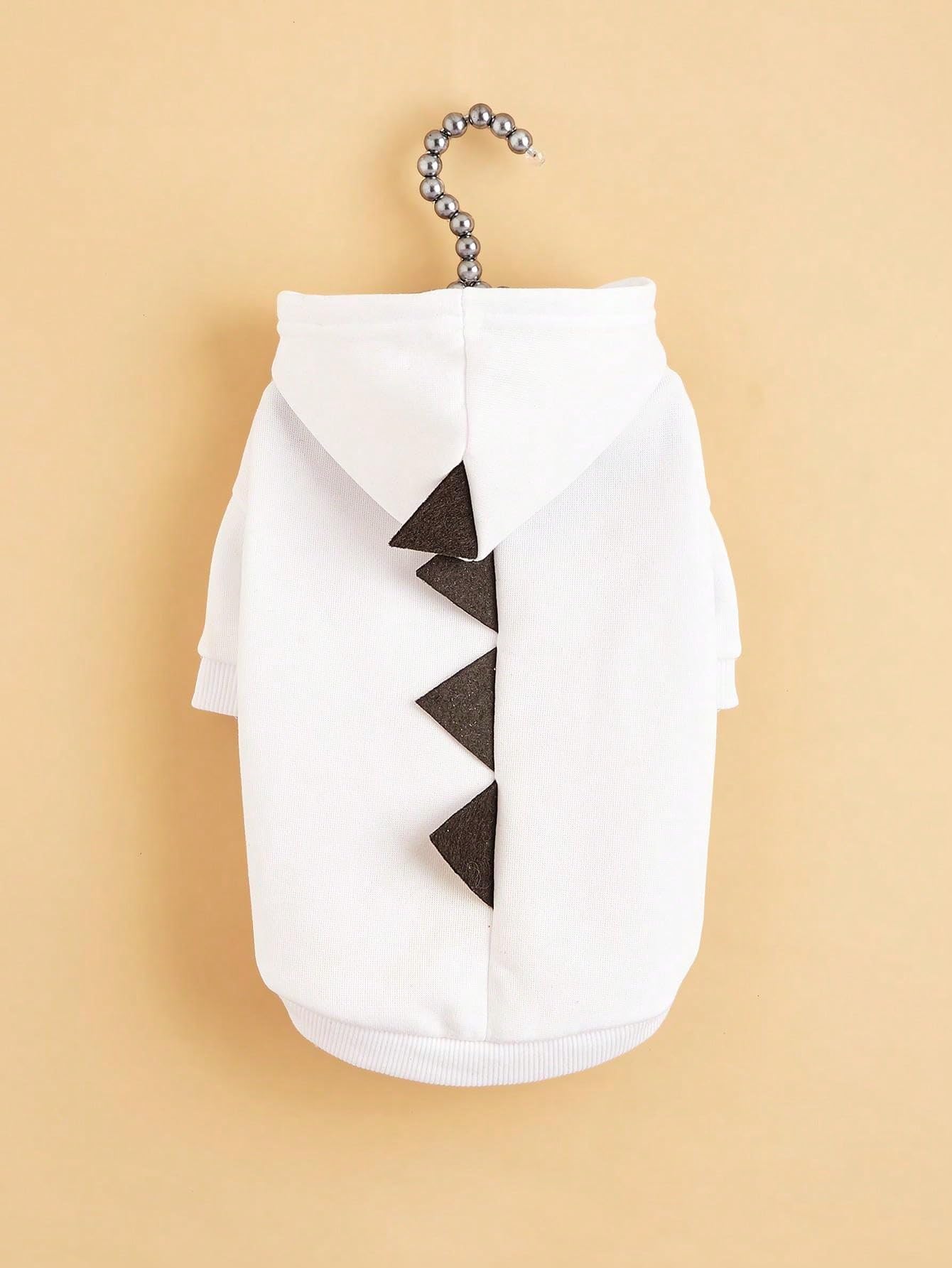 Qwinee Dinosaur Dog Hoodie Dog Warm Jacket Christmas Halloween Dog Costume Dog Clothes For Puppy Kitten Small Medium Dogs Cats White Xxl