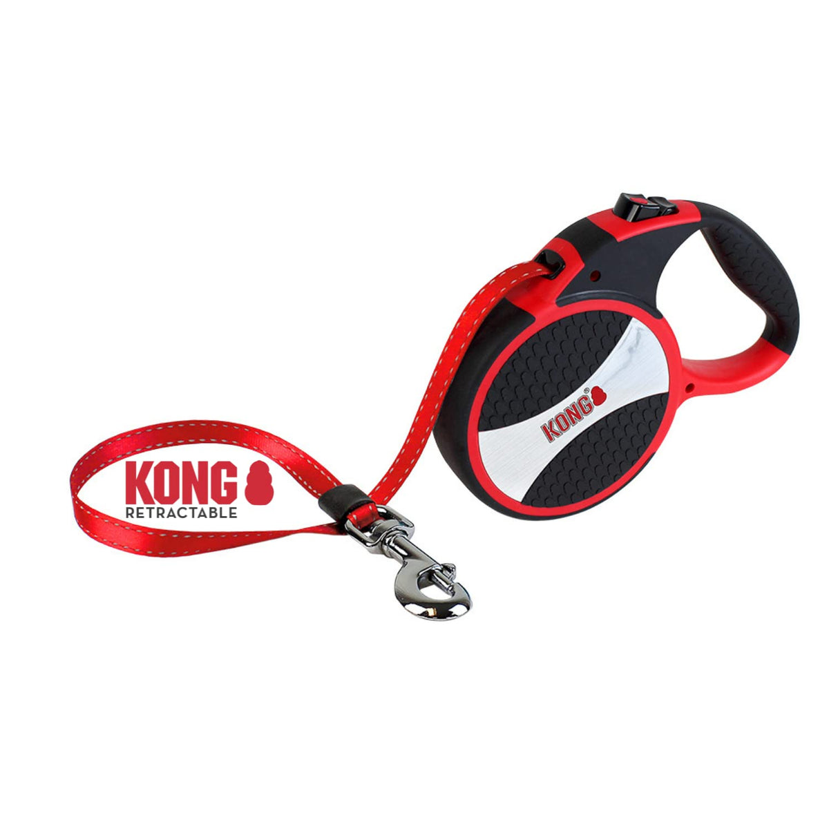 Alcott Kong Explore Retractable Dog Leash, Large, Red, 24' Long,Kng Exp Lg Rd