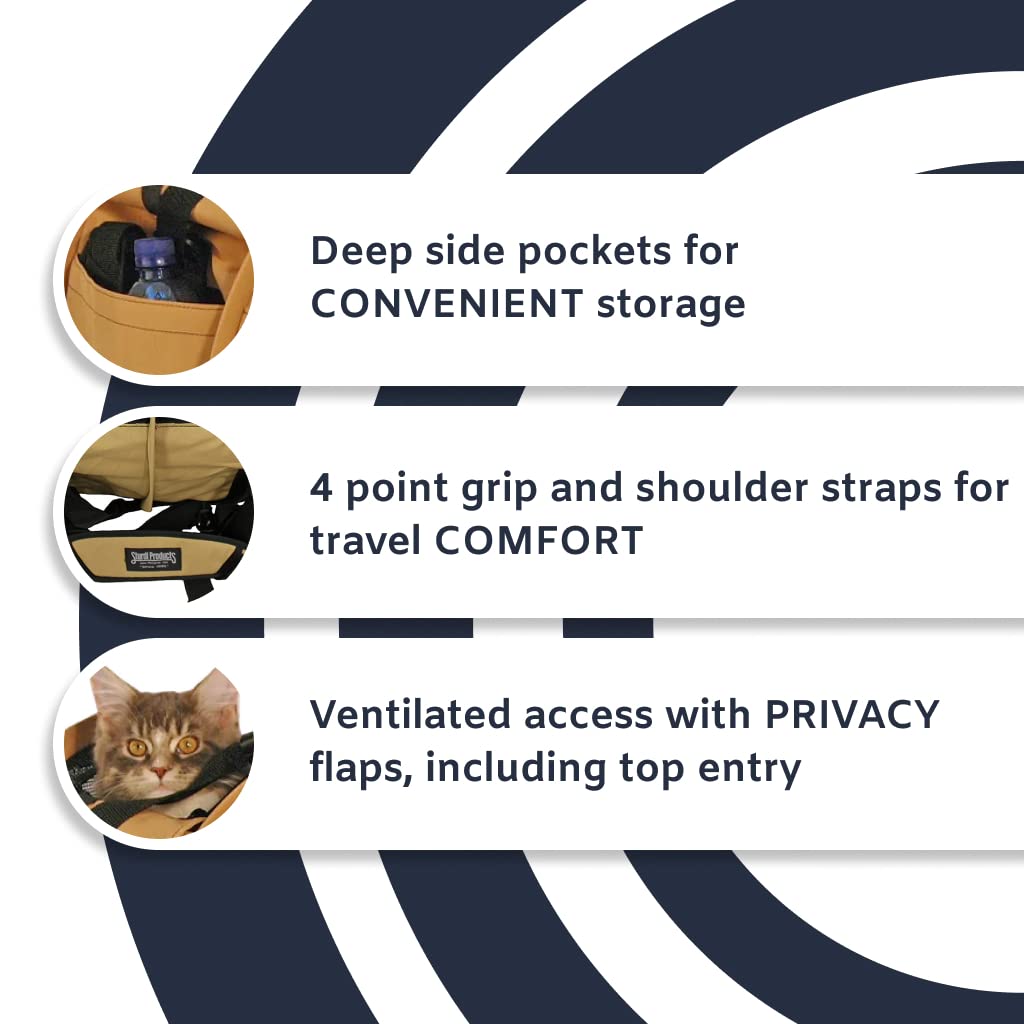 Sturdibag Xl Pet Travel Carrier: Flexible Height For Cat And Dog Soft Sided With Safety Clips And Seatbelt Straps | Blue Jay, 20