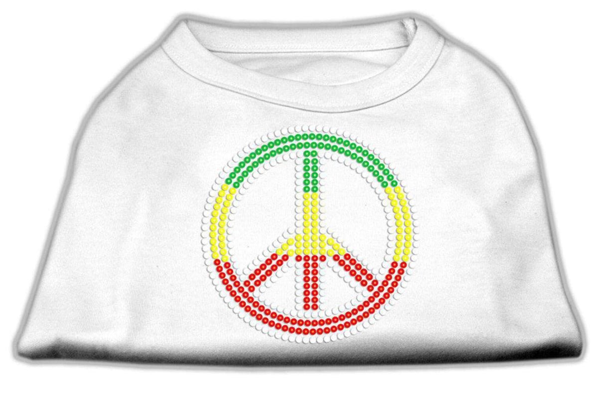 Mirage Pet Products Rasta Peace Sign Pet Shirt, X-Small, White