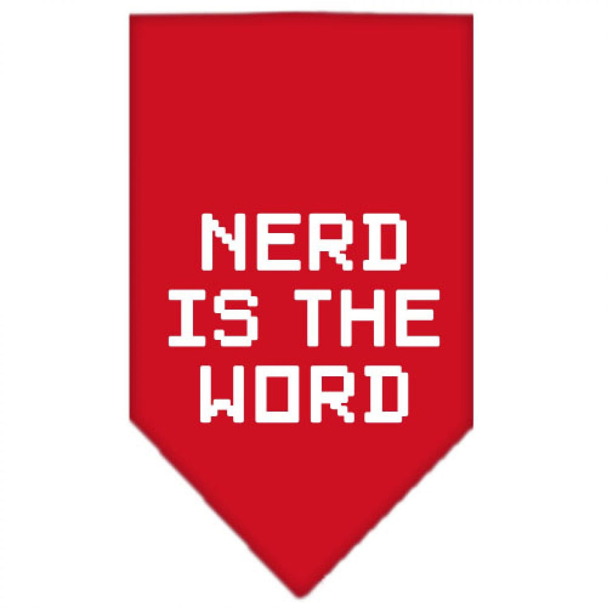 Pet and Dog Bandana Screen Printed, &quot;Nerd Is The Word&quot; Red Small