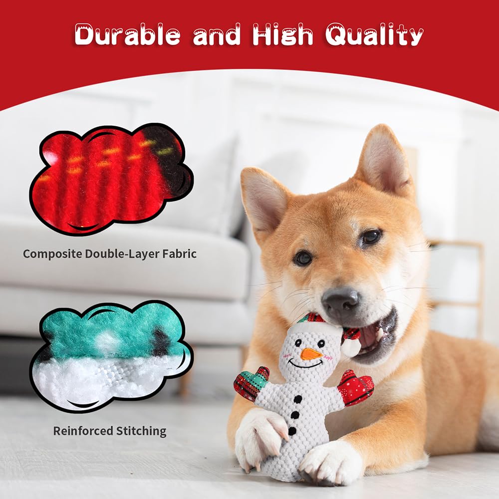 Pelteflu Dog Squeak Toys For Small, Medium & Large Dogs, Tough Chew Toy For Teething & Chewing, Durable Interactive Puppy Gifts,