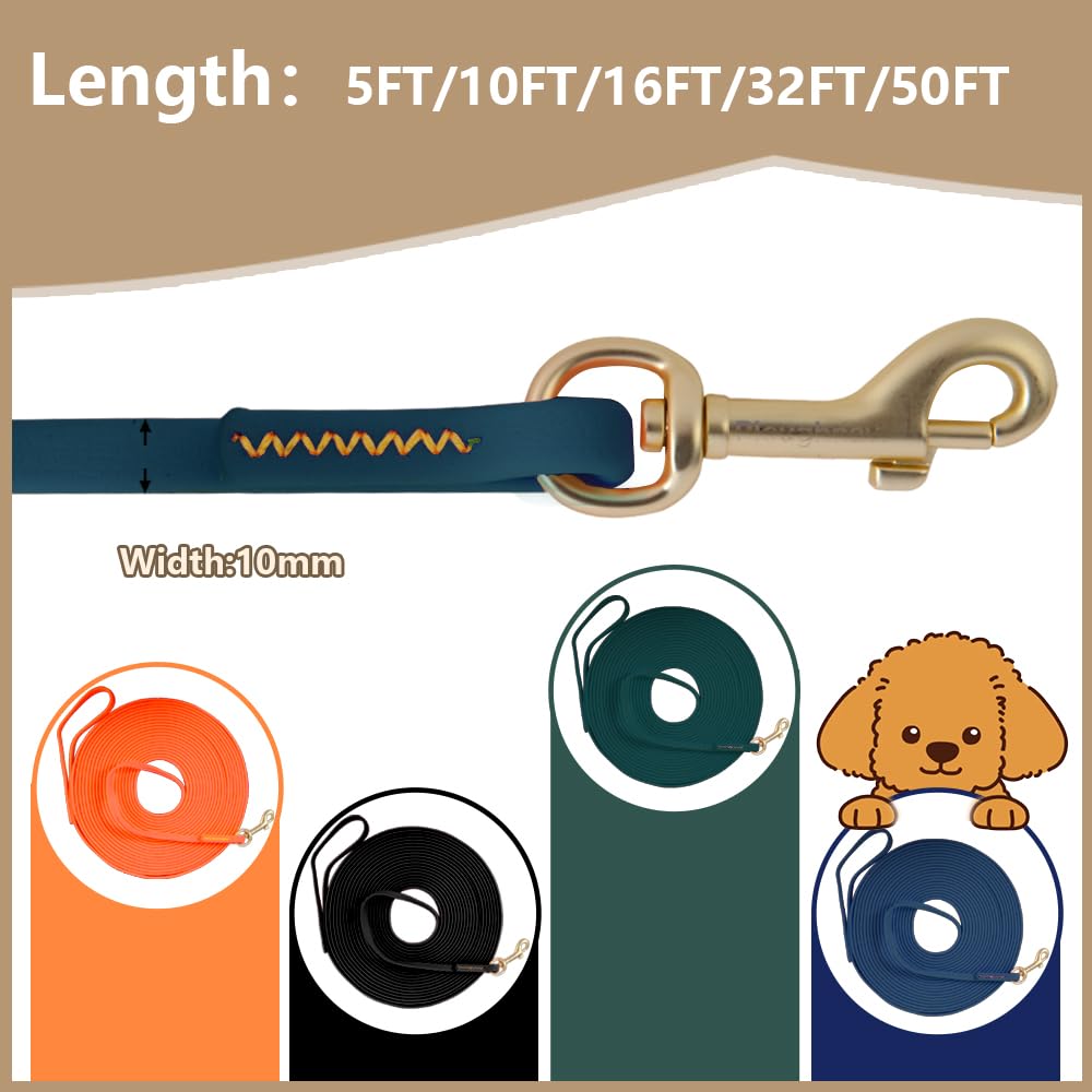 Long Leash Waterproof Dog Training Leash, Outdoor Longline Dog Leash For Training, Yard, Play, Beach, Camping