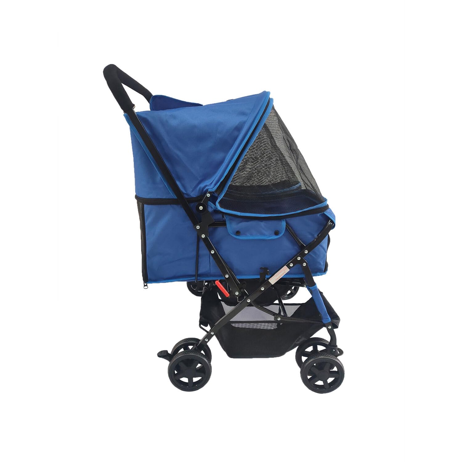 Critter Sitters Double Pet Stroller with Storage - Cat & Dog Stroller for Animals up to 44 lbs, Blue