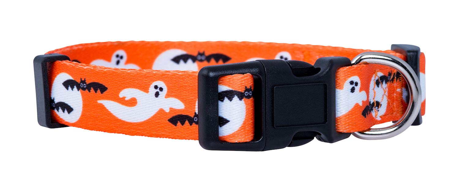 Native Pup Halloween Dog Collar (Medium, Ghosts)