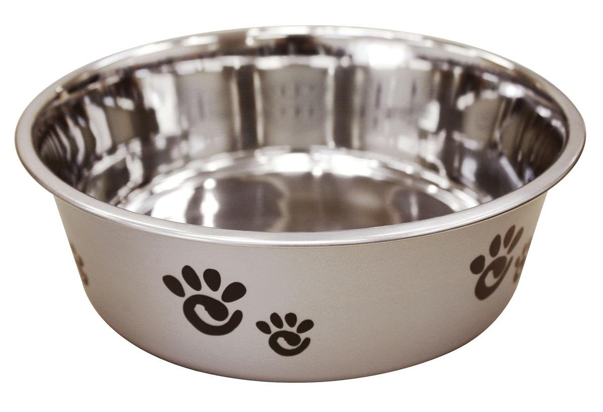 Ethical Pet Barcelona Matte And Stainless Steel Pet Dish, 64-Ounce, Silver, 64Oz (6138)