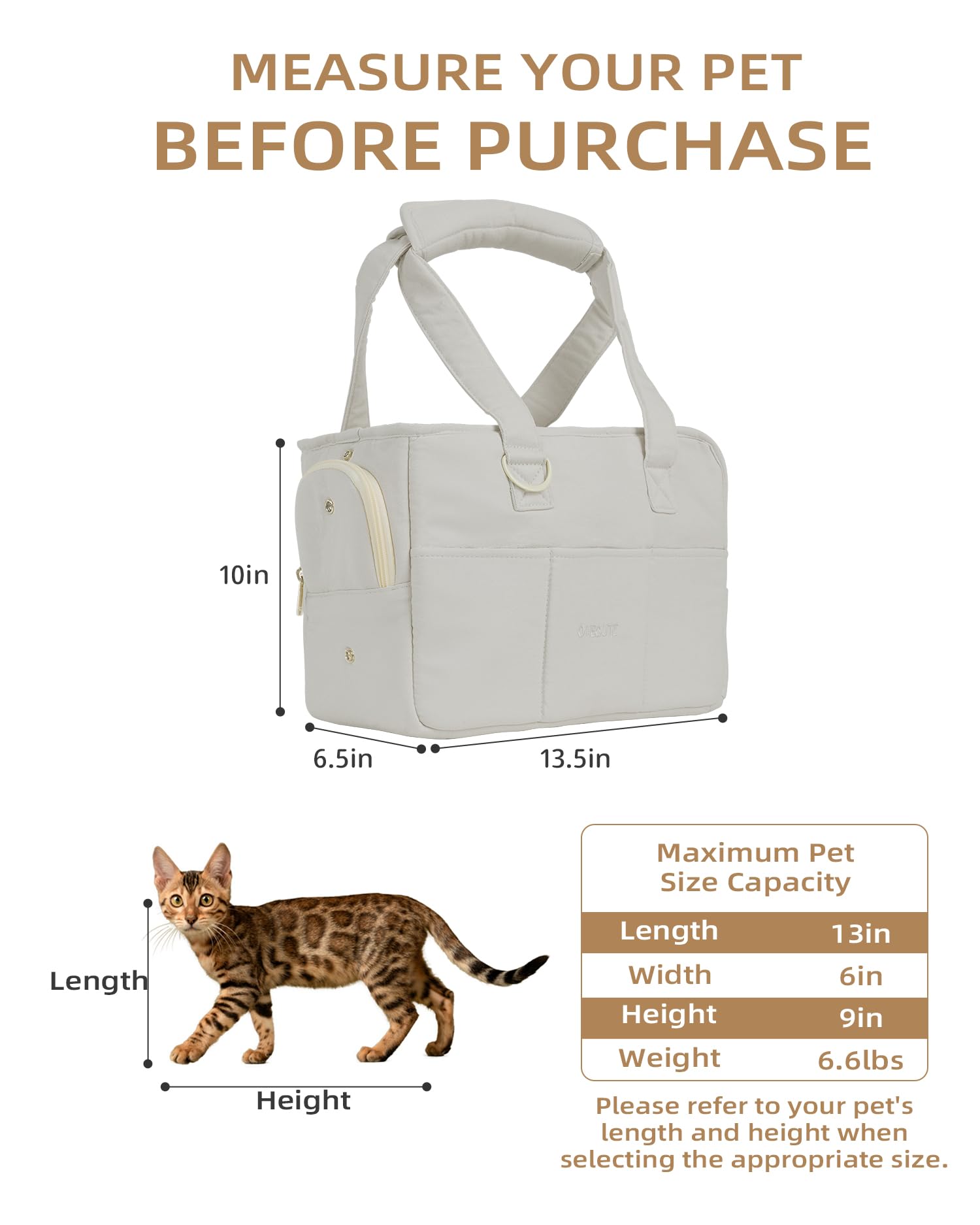 Onecute Dog Purse Carrier For Small Dogs Rabbit Cat With Large Pockets, Cotton Bag, Dog Carrier Soft Sided, Collapsible Travel P