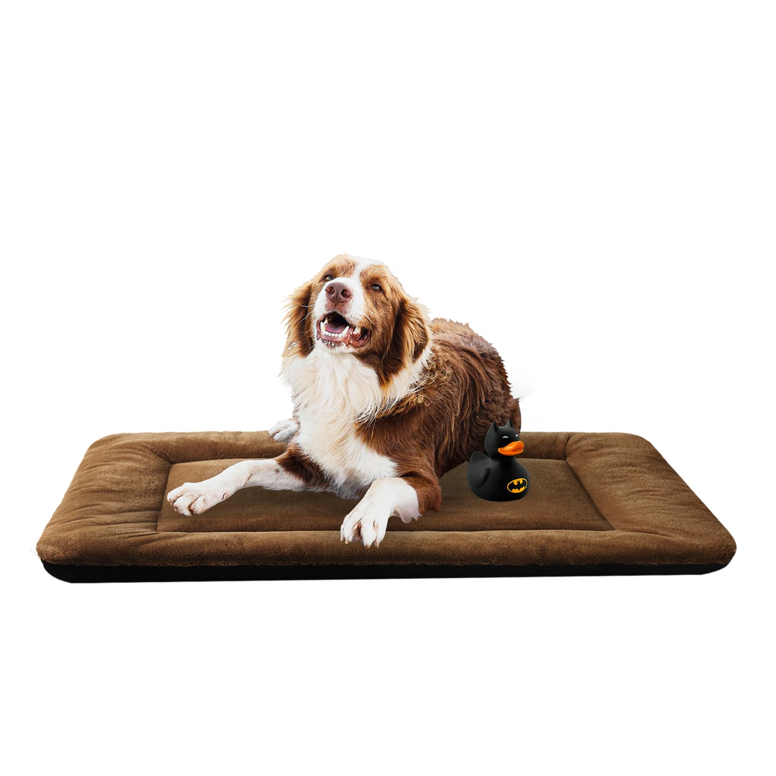 Ultra Soft Dog Bed & Kennel Pad For Metal Crates, Washable & Anti-Slip, Cozy Sleeping Mat (48In, Brown)