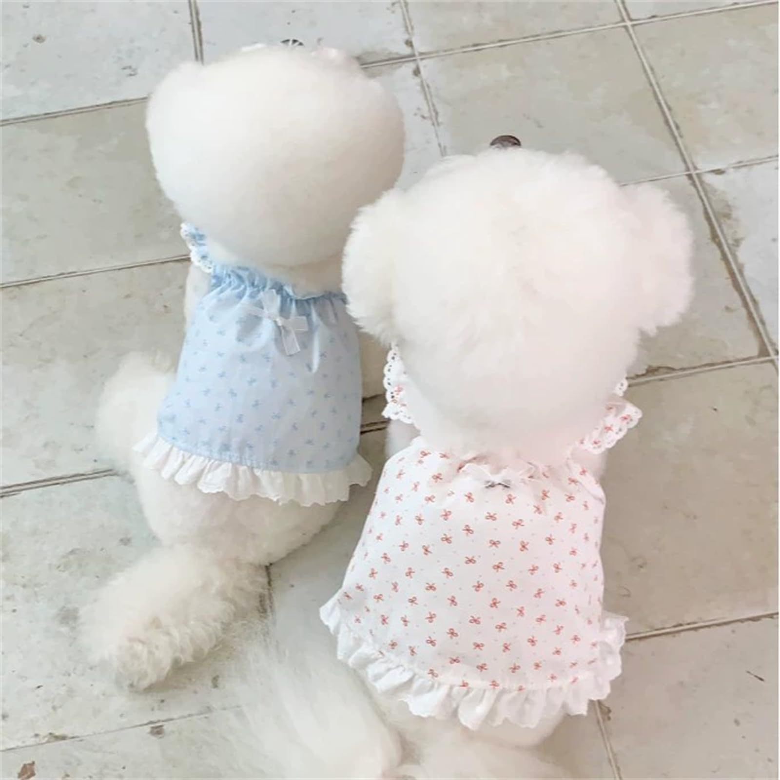 Xs Dog Clothes For Small Dogs Spring Summer Dress Bow Prints Cat Dresses Doggy Shirts Cute Puppy Pajamas For Female Shih Tzu Yor