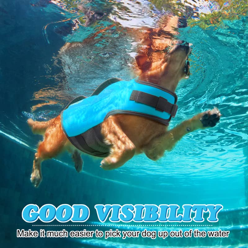 Sheripet Dog Life Jacket For Large Dogs, Dog Life Vest For Swimming With Three Fashion Fabric Patches, Adjustable Dogs Swimsuit