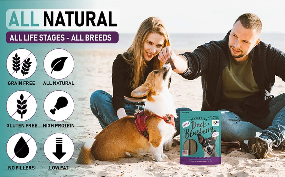 Pet Jerky Factory Premium Duck and Blueberry 12 oz. Dog Jerky Treats | 100% Human Grade | USA Made | High Protein | Grain Free |