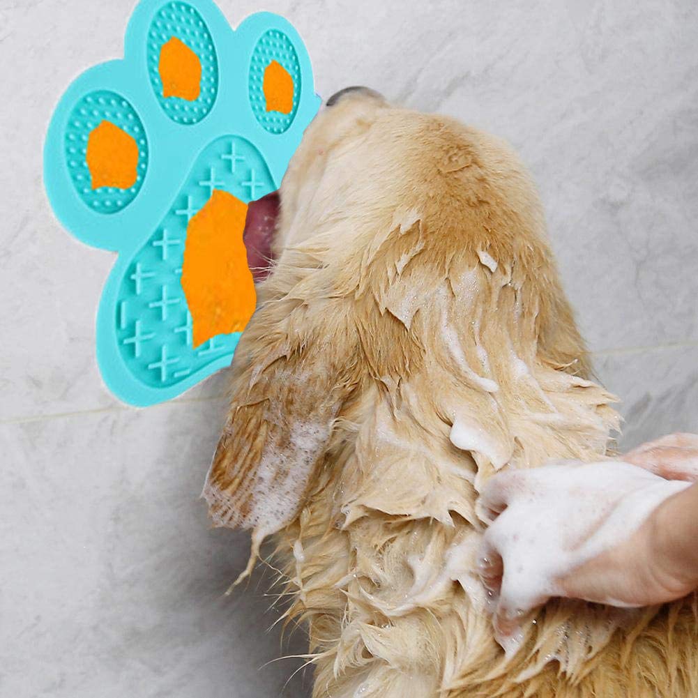 Dog Licking Mat for Anxiety Peanut Butter Slow Feeder Bowls Licking Pad with Strong Suction to Wall for Pet Bathing,Grooming,and
