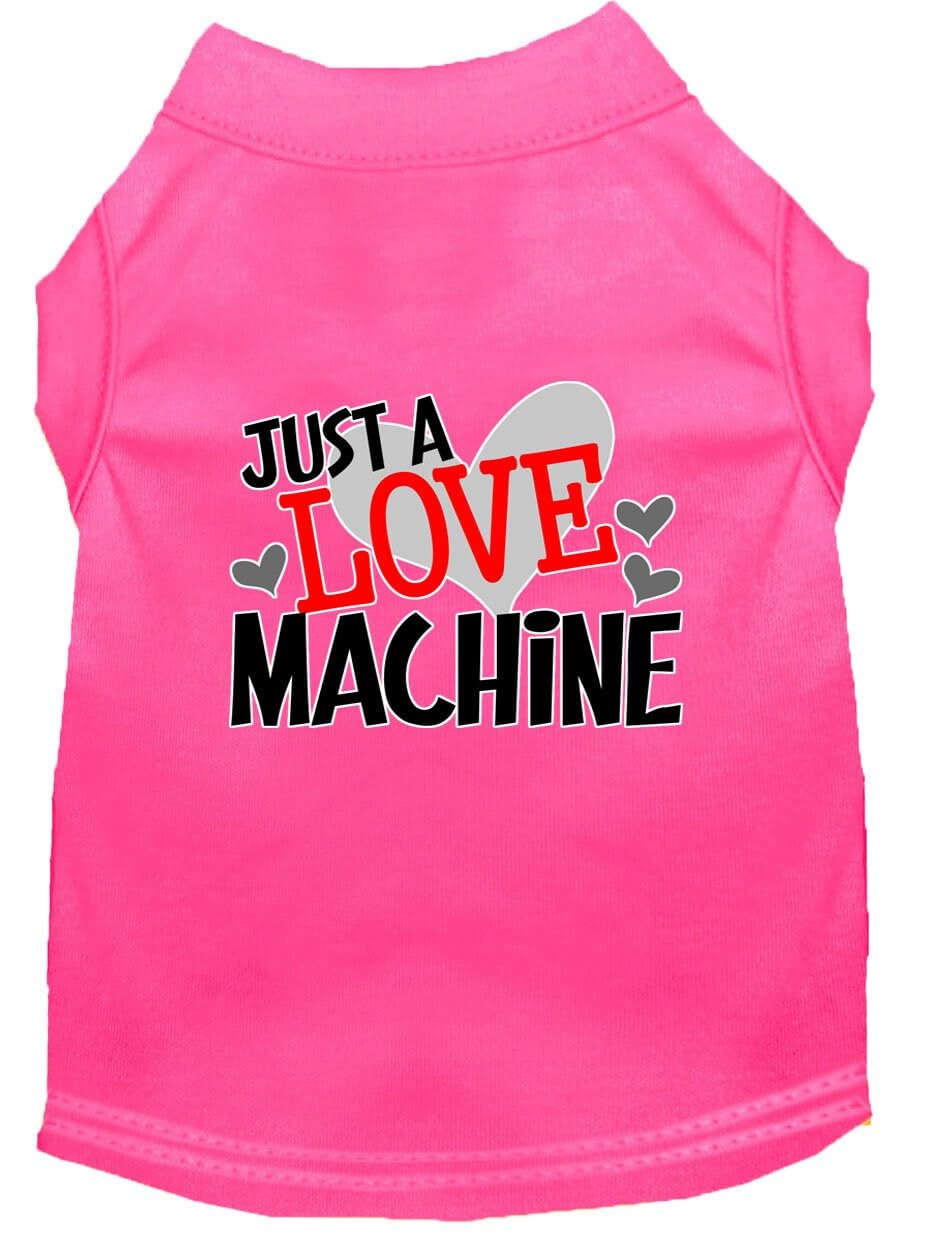Pet Dog & Cat Shirt Screen Printed, "Just A Love Machine" Gray SM (3-6 lbs.)