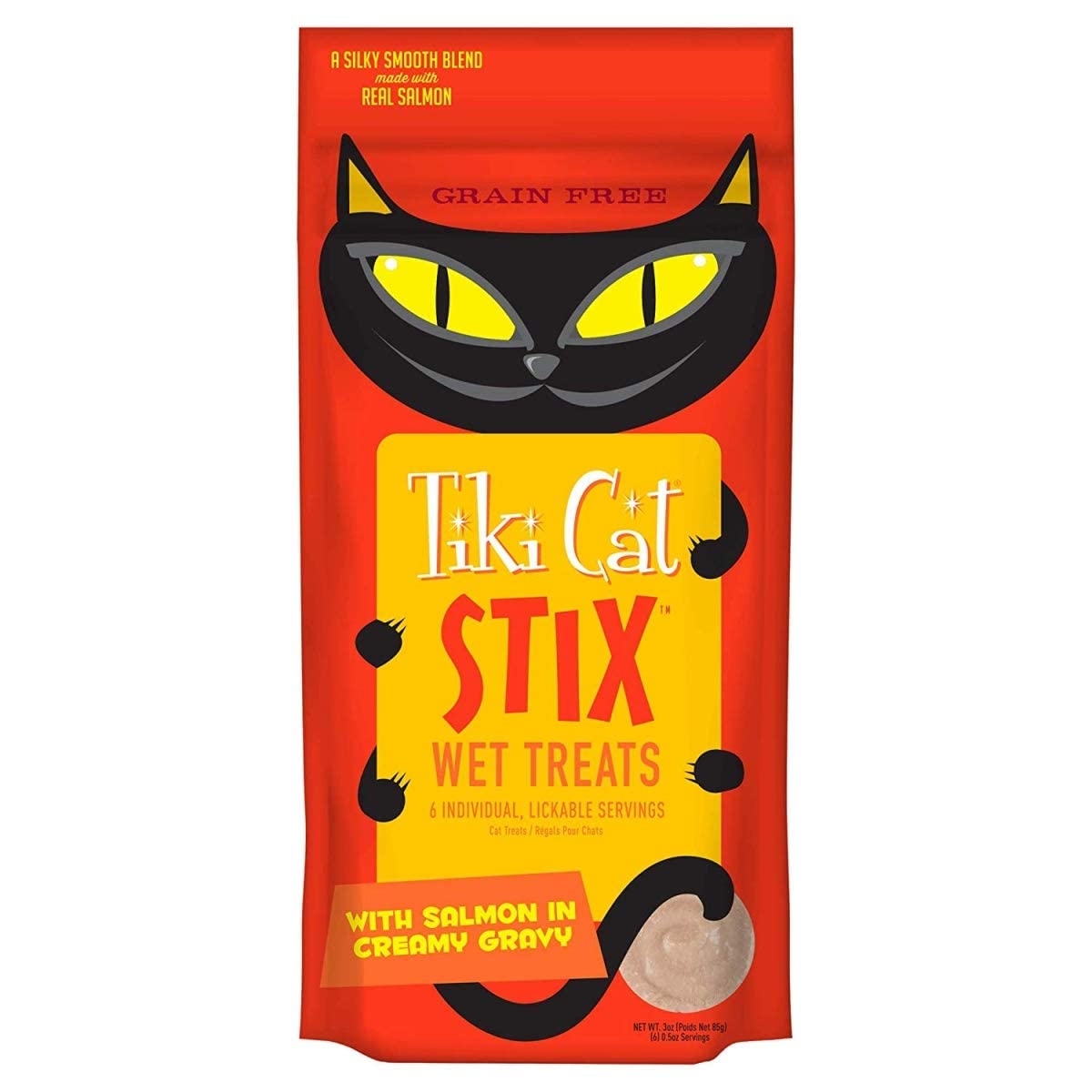 Tiki Cat Stix Wet Mousse Treats, Single Serve Indulgent Lickable Treat or Dry Food Topper, with Chicken in Creamy Gravy, 3 oz. P