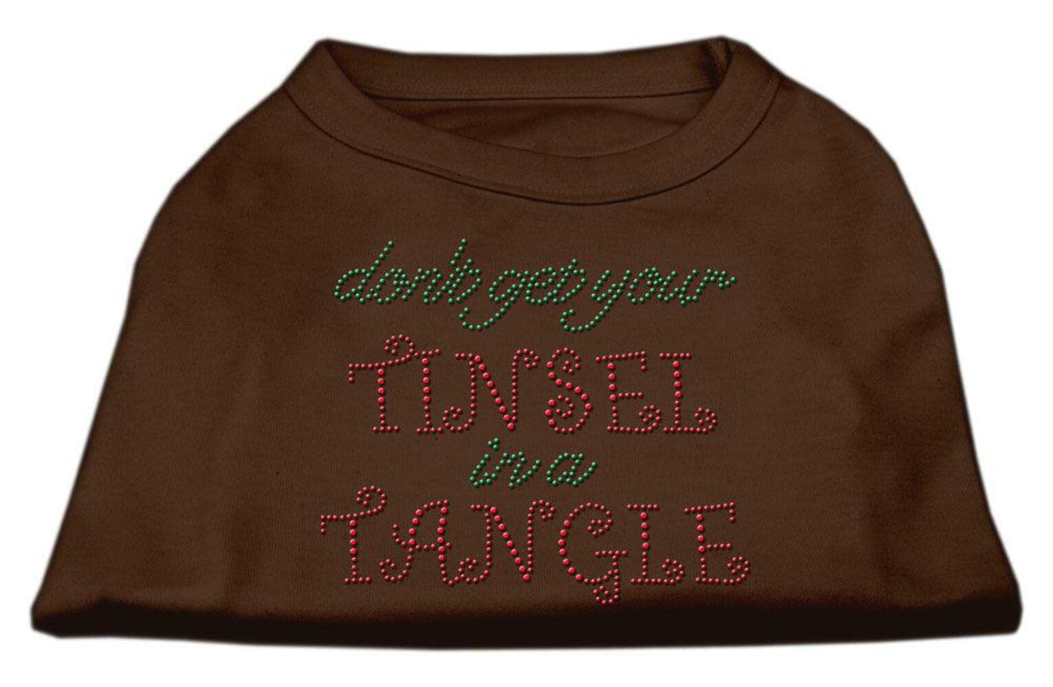 Christmas Pet Dog & Cat Shirt Rhinestone, 'Don'T Get Your Tinsel In A Tangle' Blue 3Xl (25-35 Lbs.)