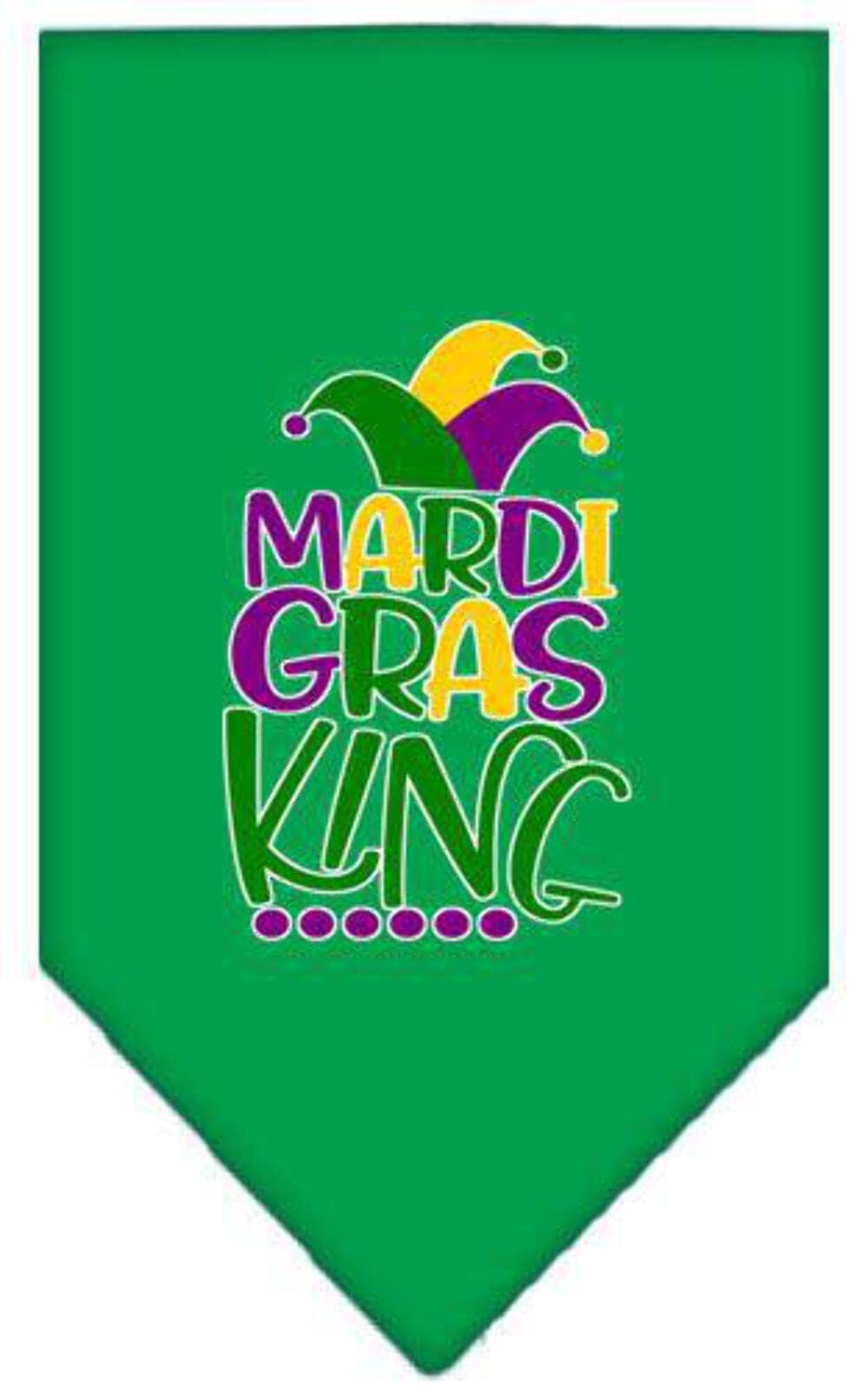 Mirage Pet Product Mardi Gras King Screen Print Mardi Gras Bandana Yellow Small