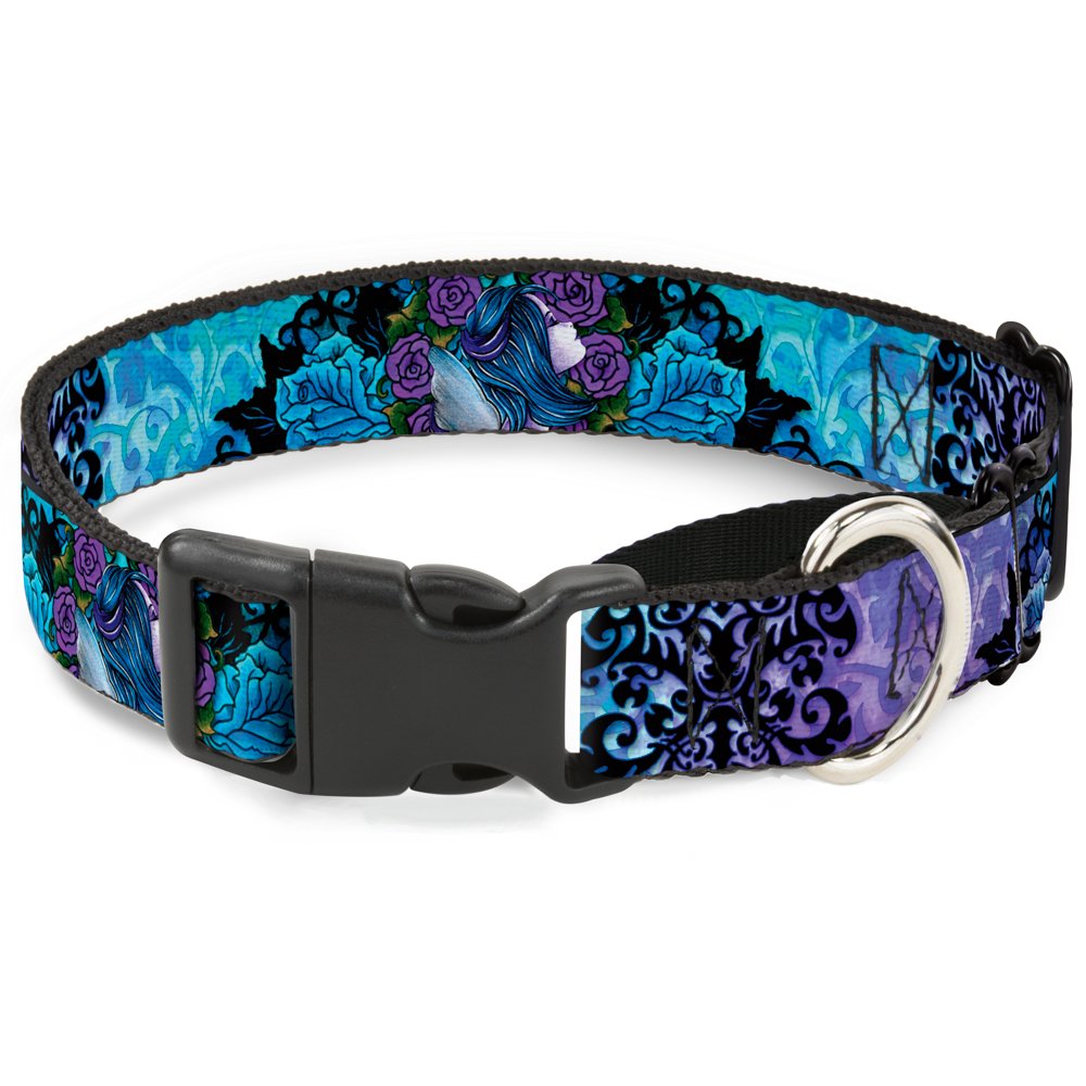 Buckle-Down Dog Collar Martingale Tattoo Johnny Fairy Blue Hair 11 To 17 Inches 1.0 Inch Wide