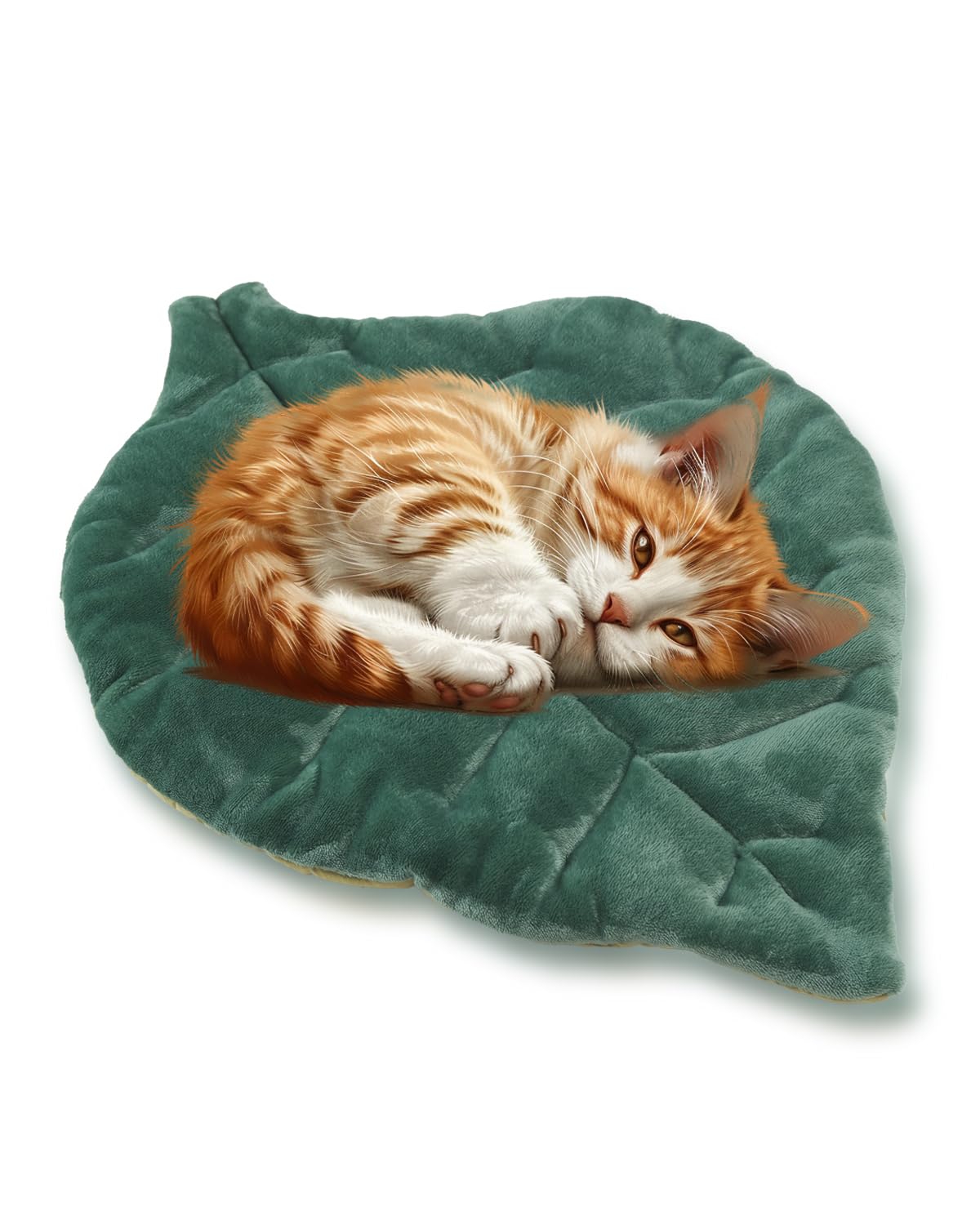 Rzxlszy Cat Mat Self Warming Cat Bed 26''X20'' Leaf Shaped Cotton Soft Warm Pet Pad Blanket For Indoor Bed Couch Sofa Floors Cat
