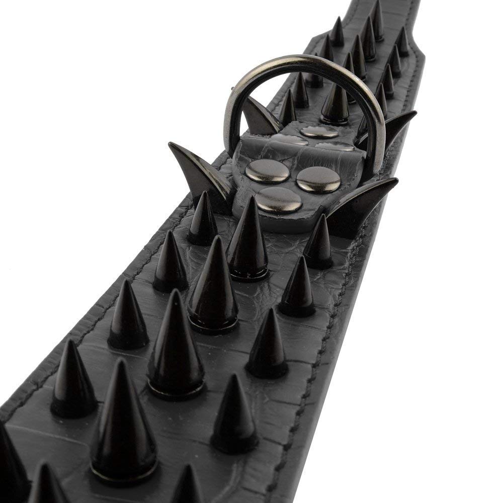 Serijoars Spiked Studded Dog Collar, Pu Leather Dog Collar, Adjustable Pet Collars For Medium Or Large Breed Pet (M, Black3)
