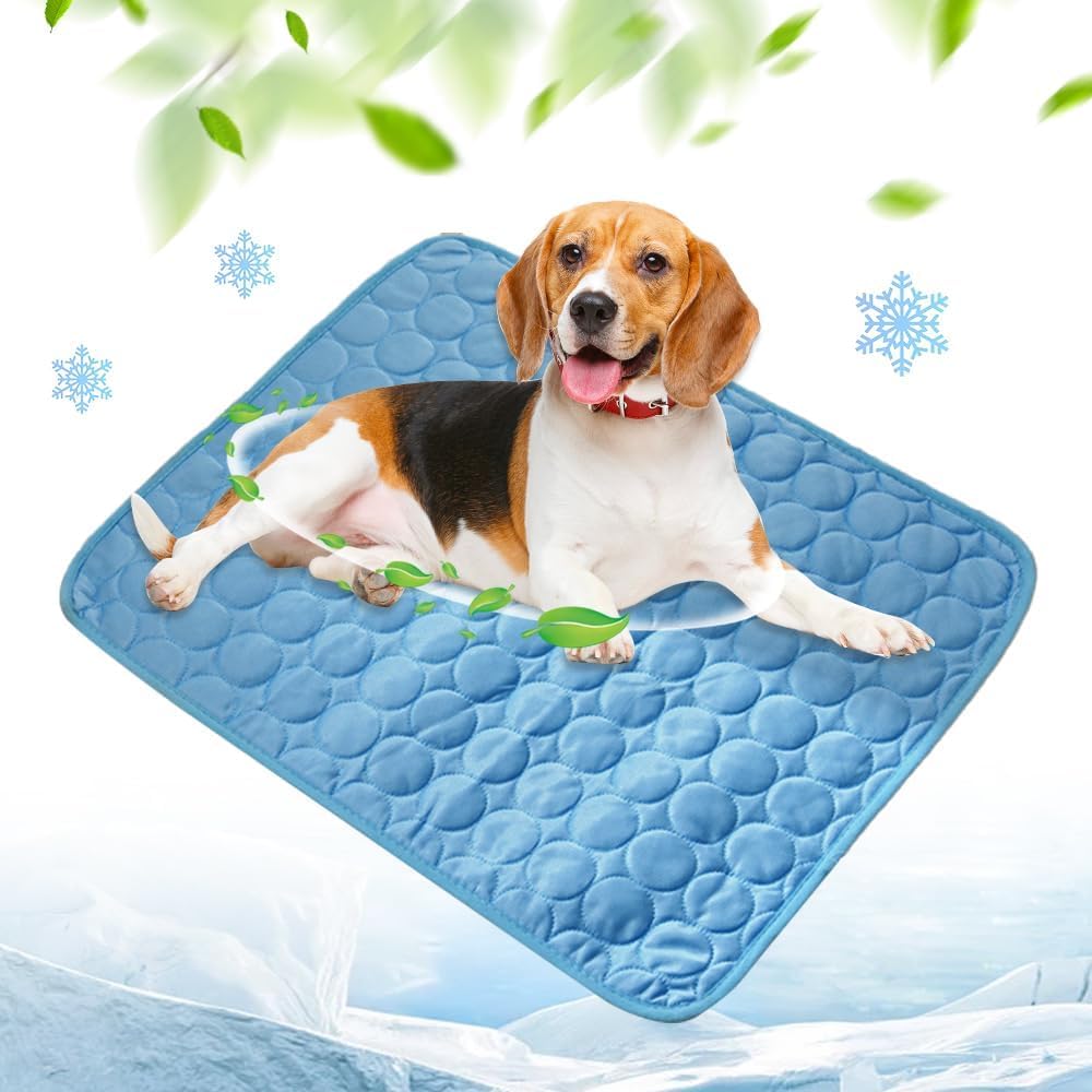 Vaiwenta Dog Cooling Mat, 2025 New Pet Cooling Mats Washable Portable Coolings Pad for Dogs Cats, Pet Sleeping Mat for Home(Blue