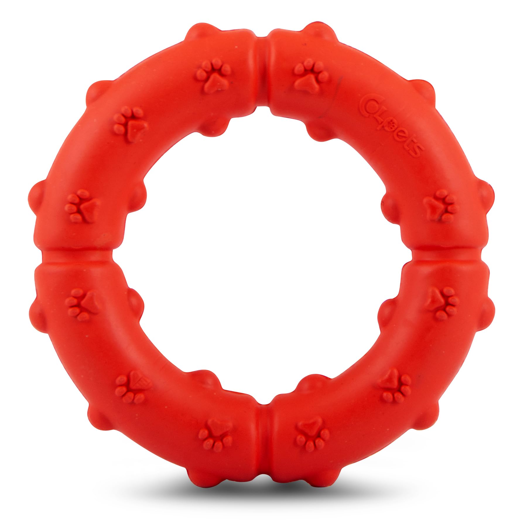 Jeffers Pet Natural Rubber Dog Chew Toy - Paw Ring Tugger, Medium - Vanilla Scented, Durable, Non-Toxic, Dishwasher Safe, Intera