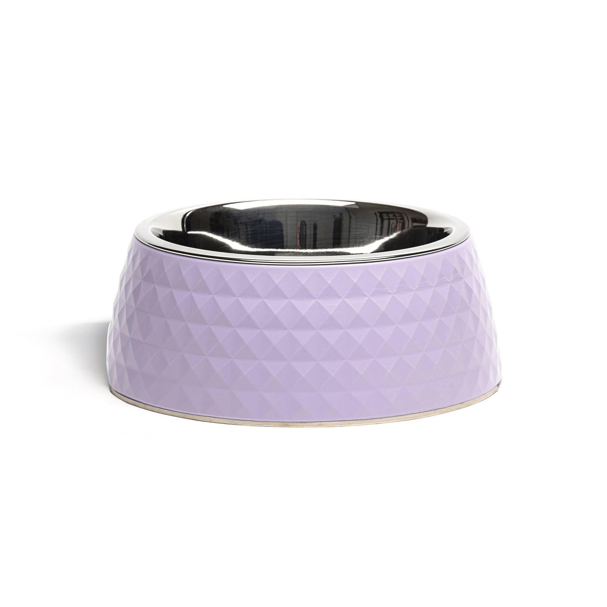 Huft Prism Embossed Melamine Dog Bowl  Lilac, Size S | Durable & Lightweight Dog Bowl | AntiSkid Base | Easy To Clean | Ideal 